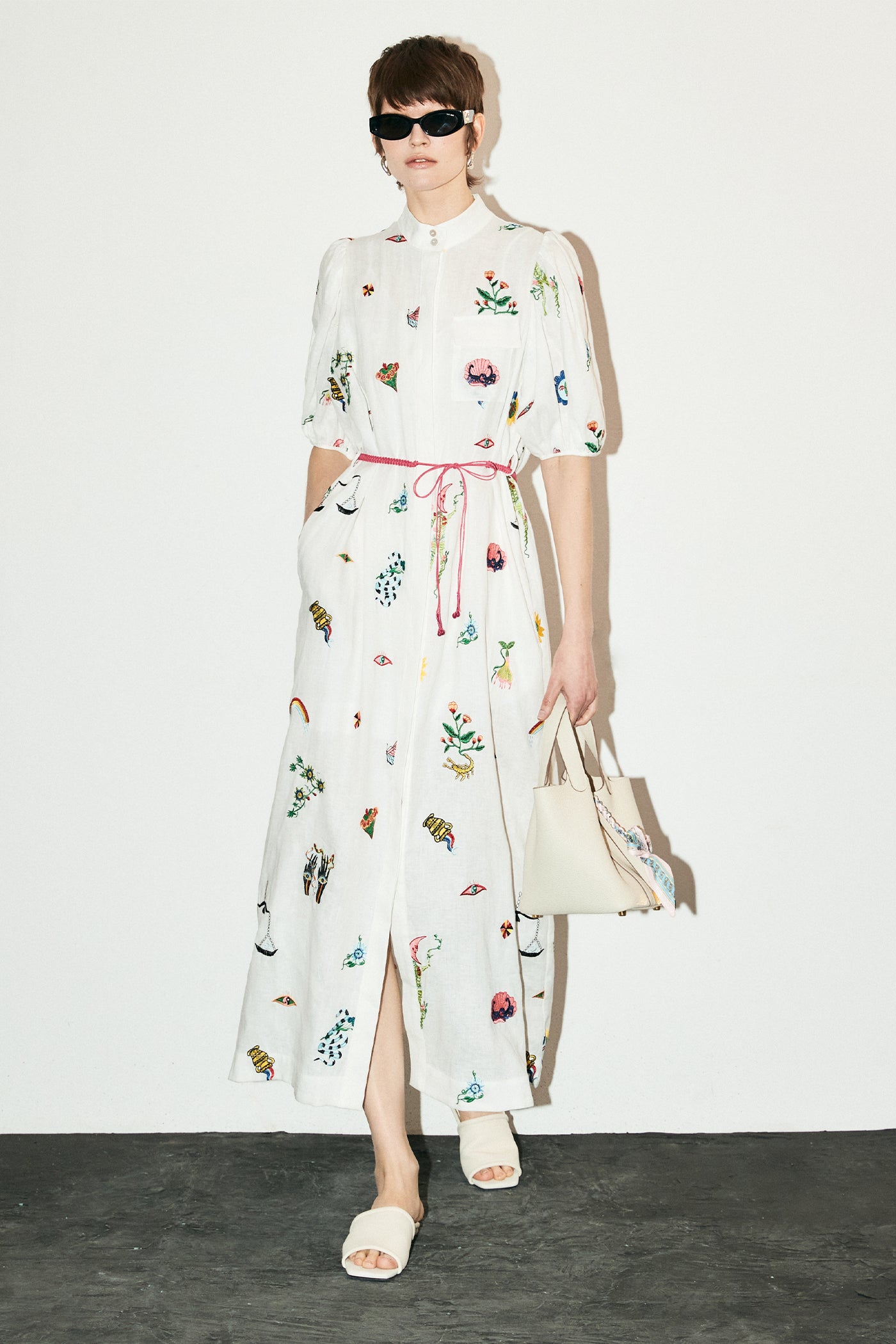 KAMILAN Linen Embroidered Dress