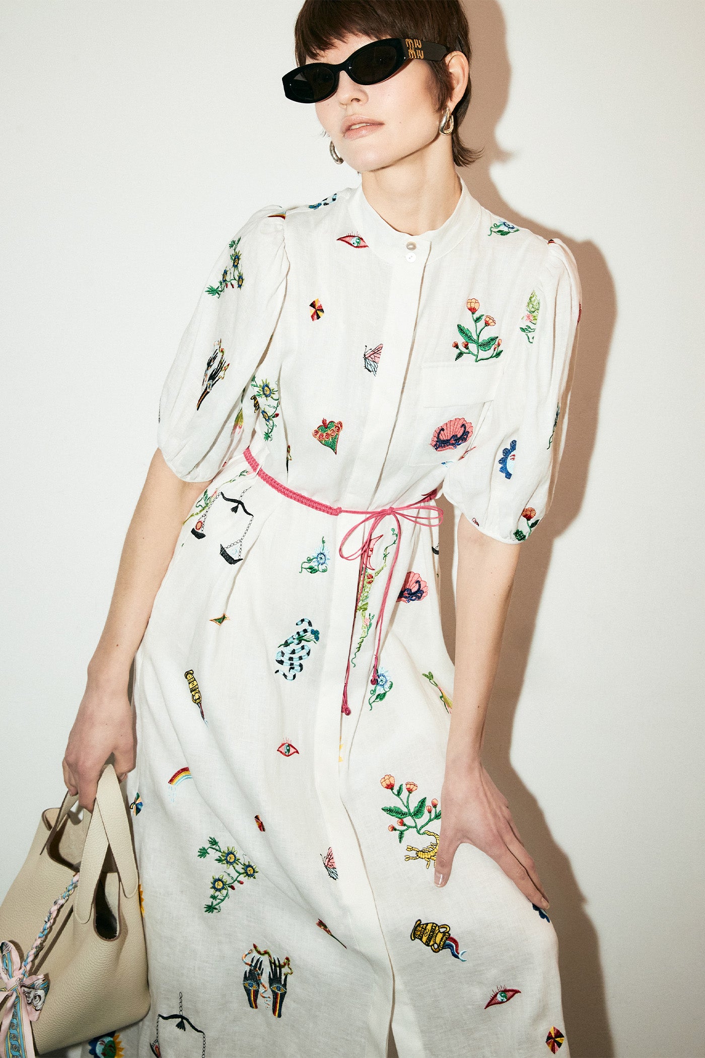 KAMILAN Linen Embroidered Dress