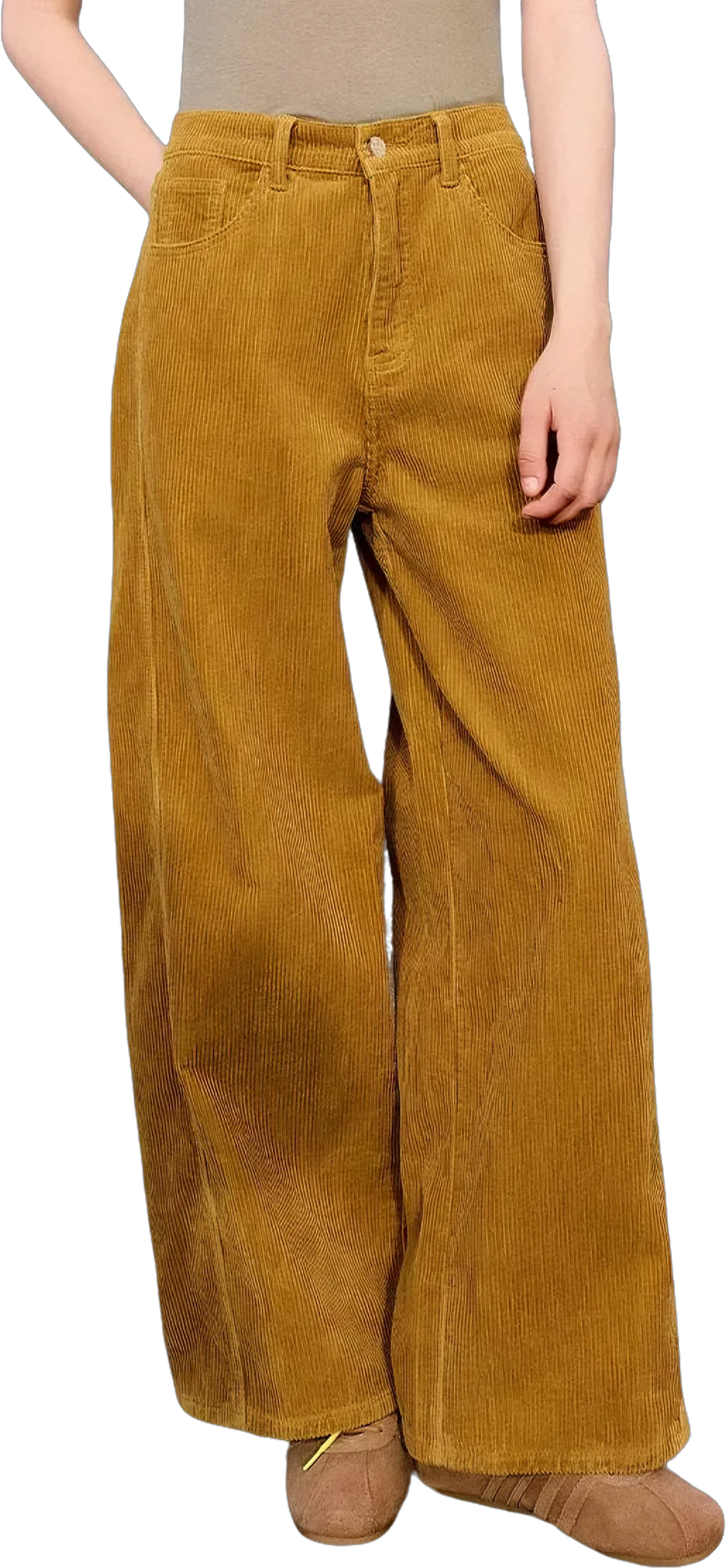 KAMILAN Woolen twill pants - New autumn 2025 collection. High-waisted, wide-leg pants. Loose, straight fit. Casual long pants. Floor-length.