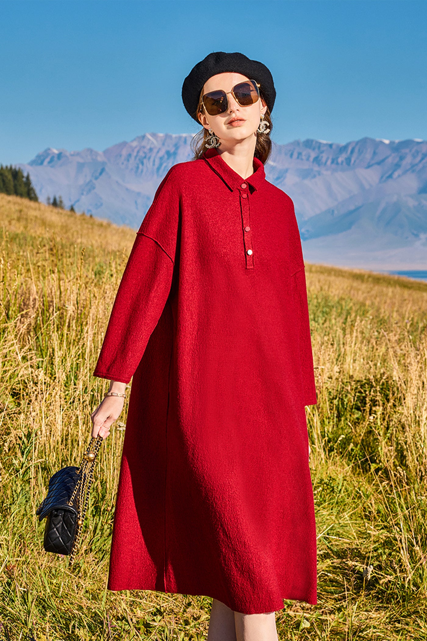 KAMILAN New Wool Dress For Autumn And Winter 2025