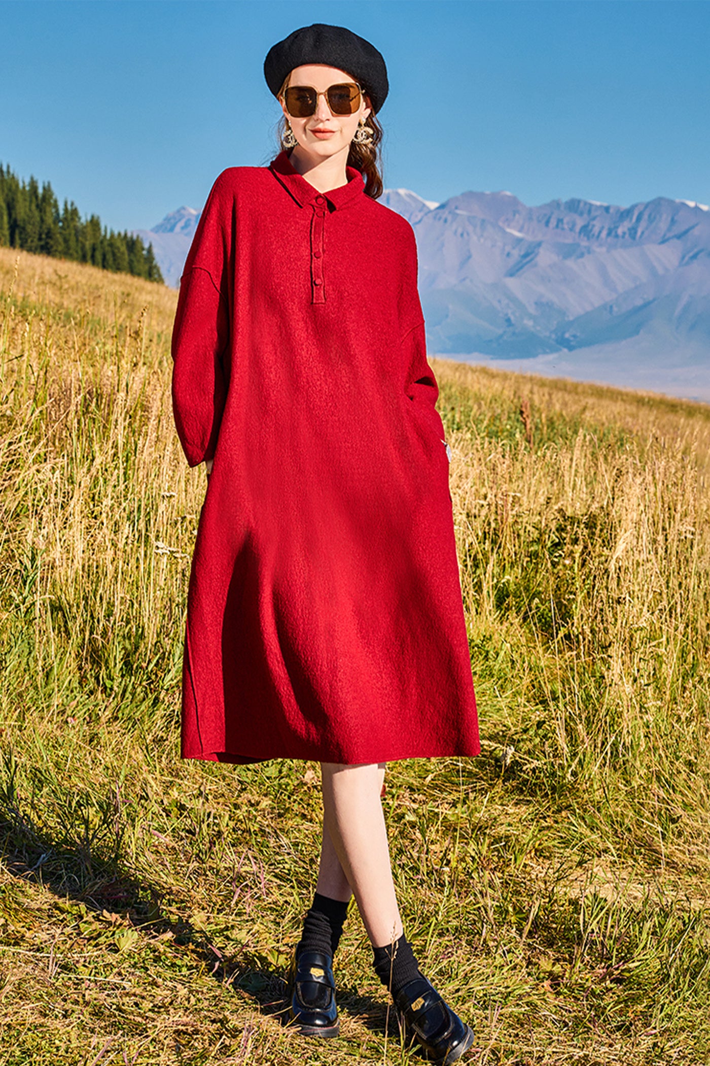 KAMILAN New Wool Dress For Autumn And Winter 2025