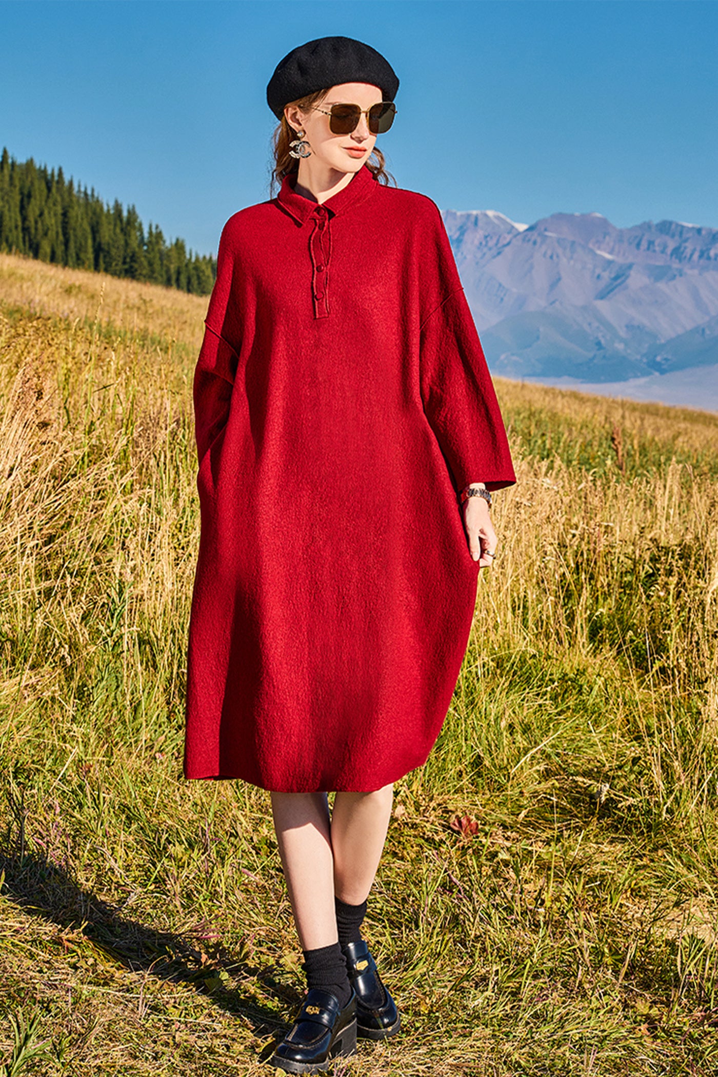 KAMILAN New Wool Dress For Autumn And Winter 2025