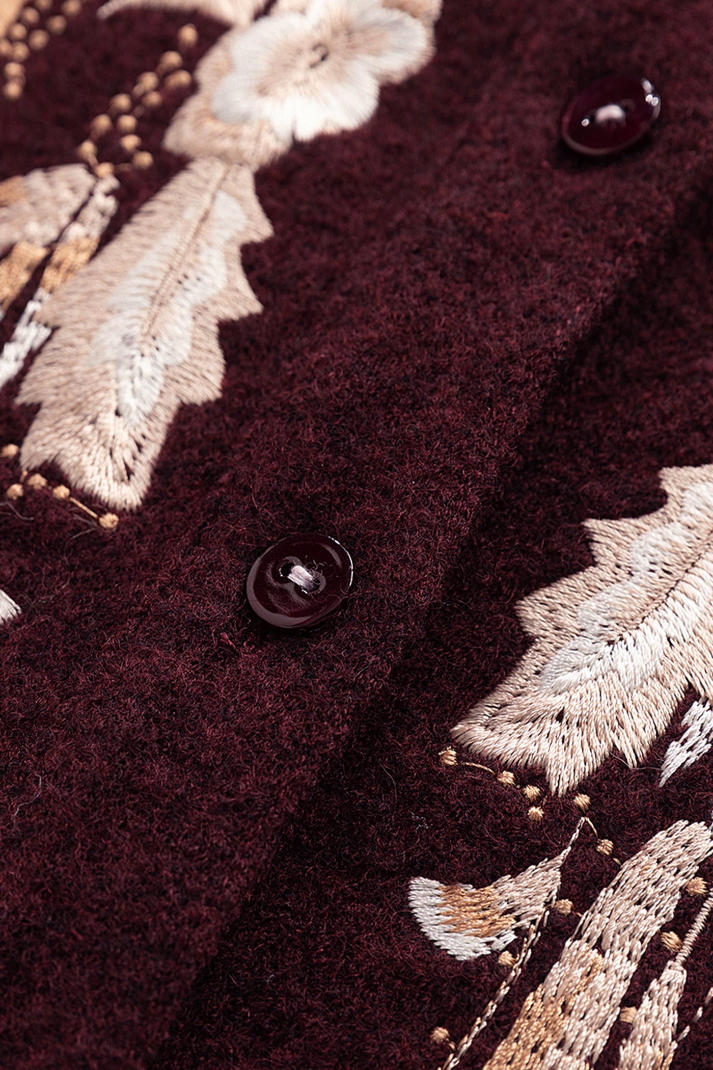 KAMILAN Wool Embroidered Midi Dress for Women – 2025 Fall New A-Line Dress with Stitch Detail
