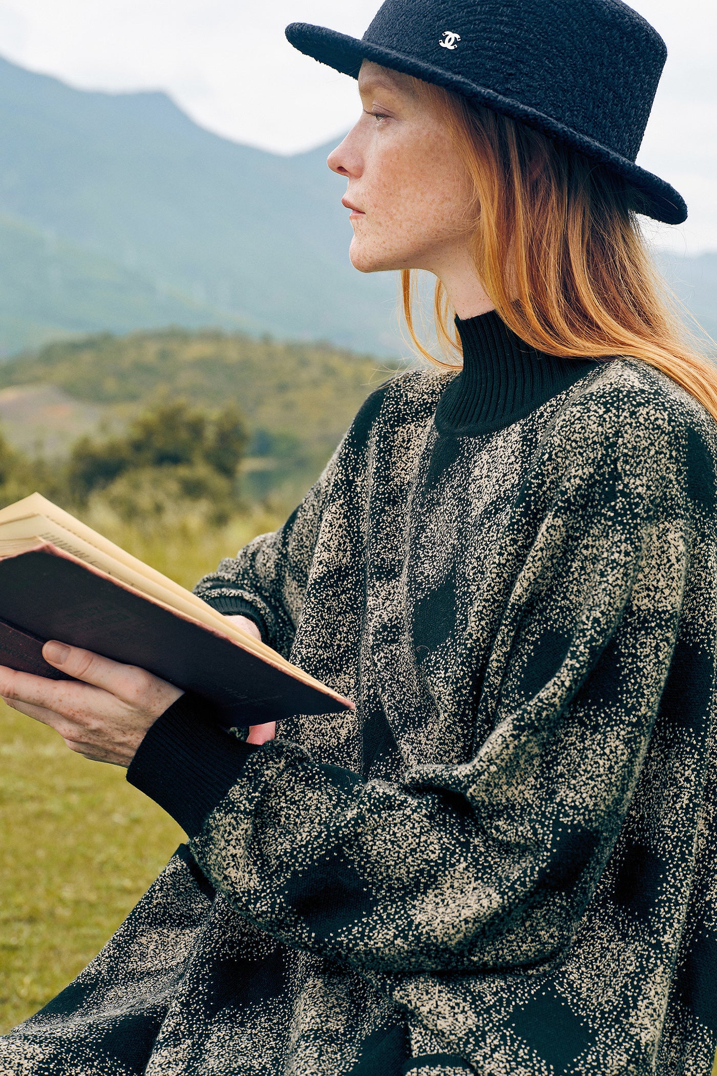 KAMILAN French plaid long sleeved dress for women in autumn and winter