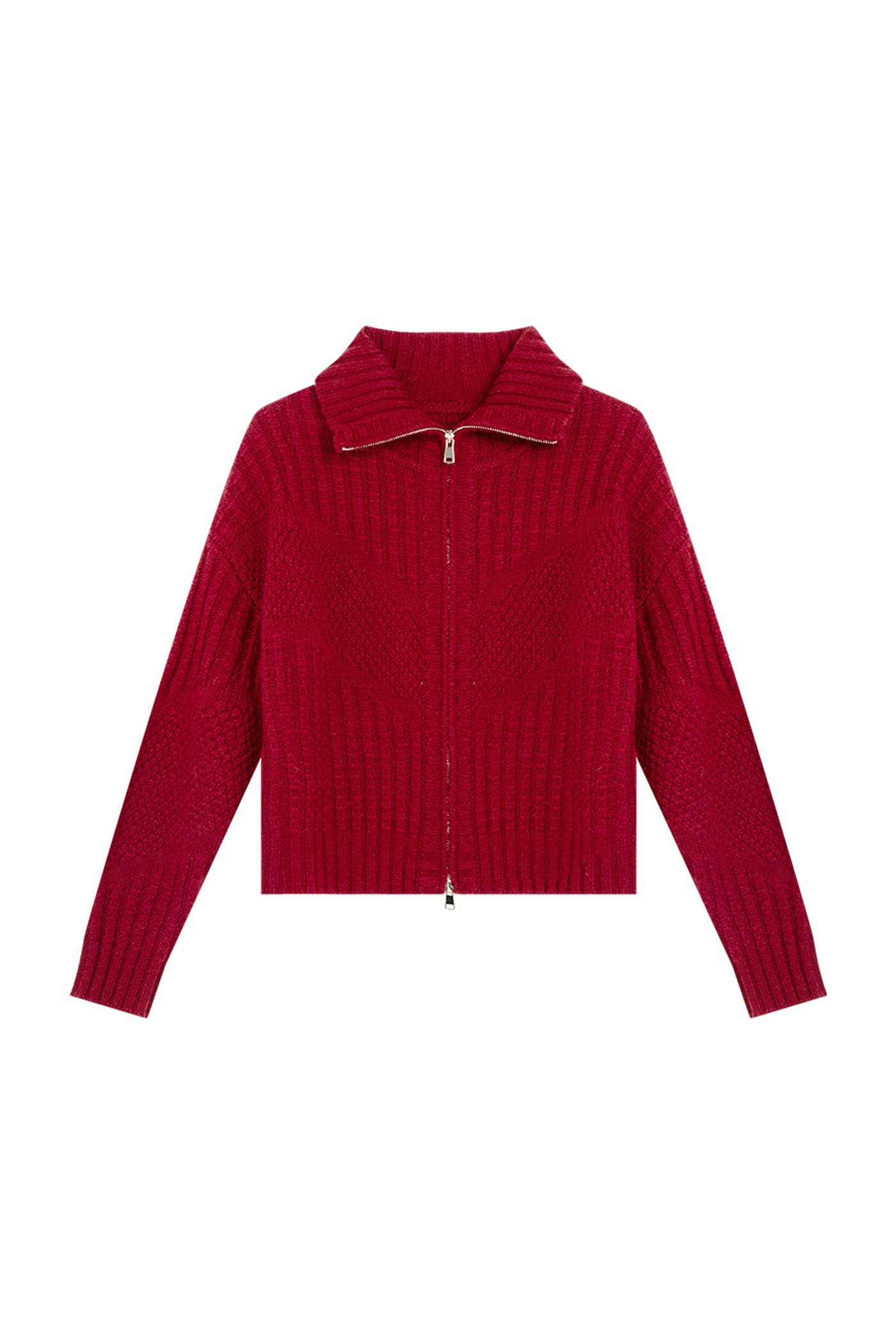 KAMILAN Women's Wool Knit Cardigan – 2025 Autumn New French Style Zipper Sweater Jacket