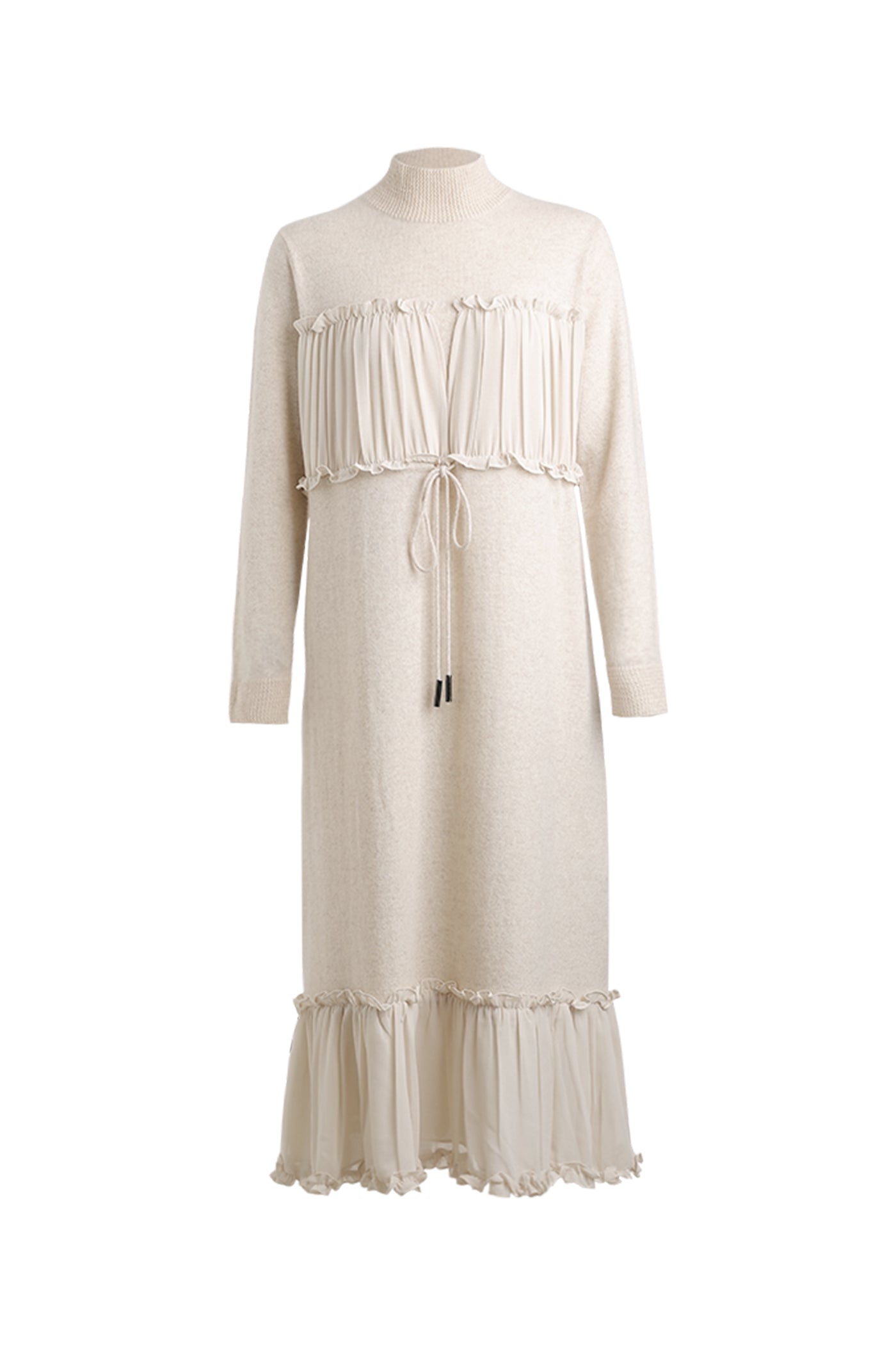 KAMILAN cashmere knit dress female autumn 2025 new style long-sleeved sweater dress