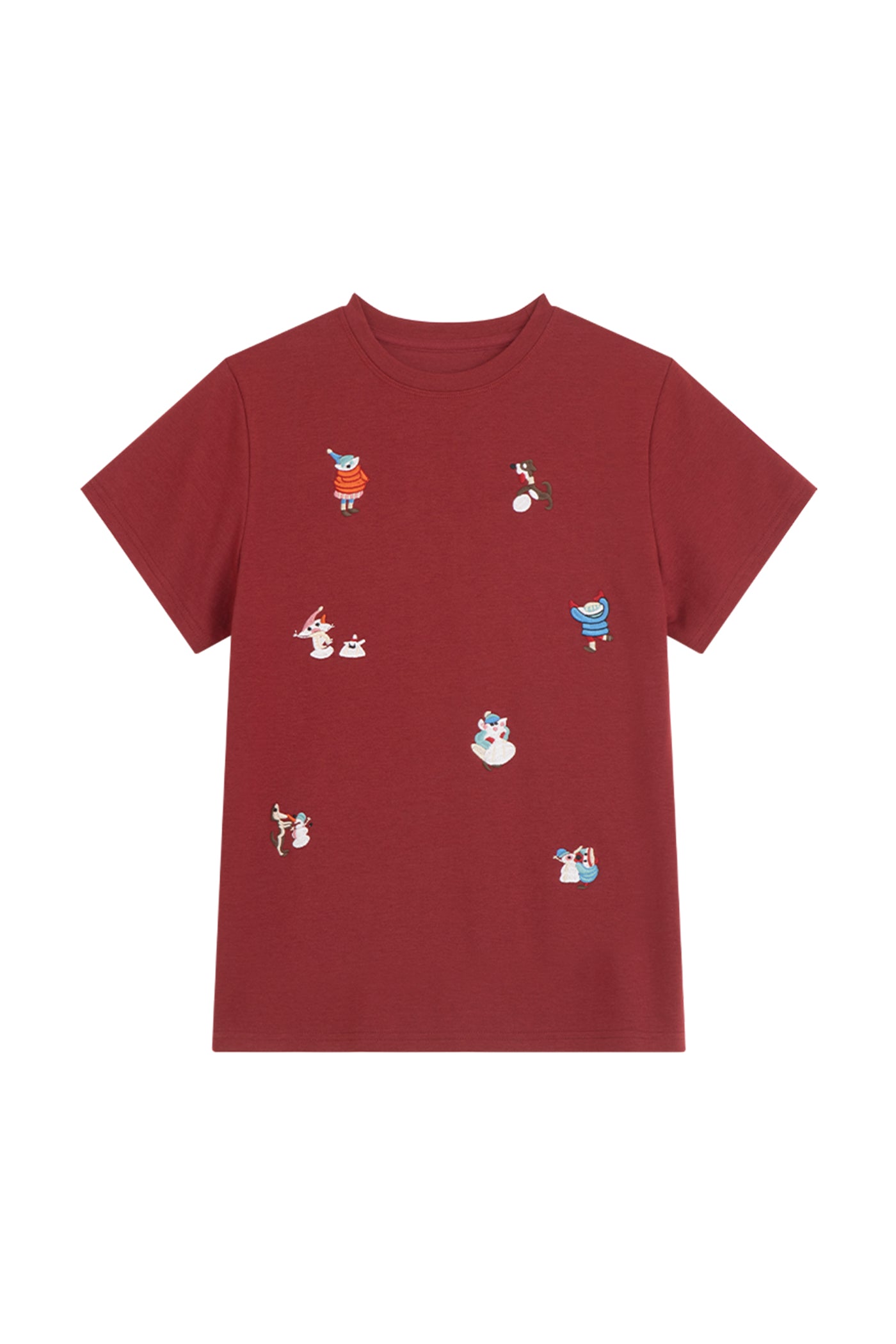 KAMILAN Embroidered Cotton Crewneck Tee