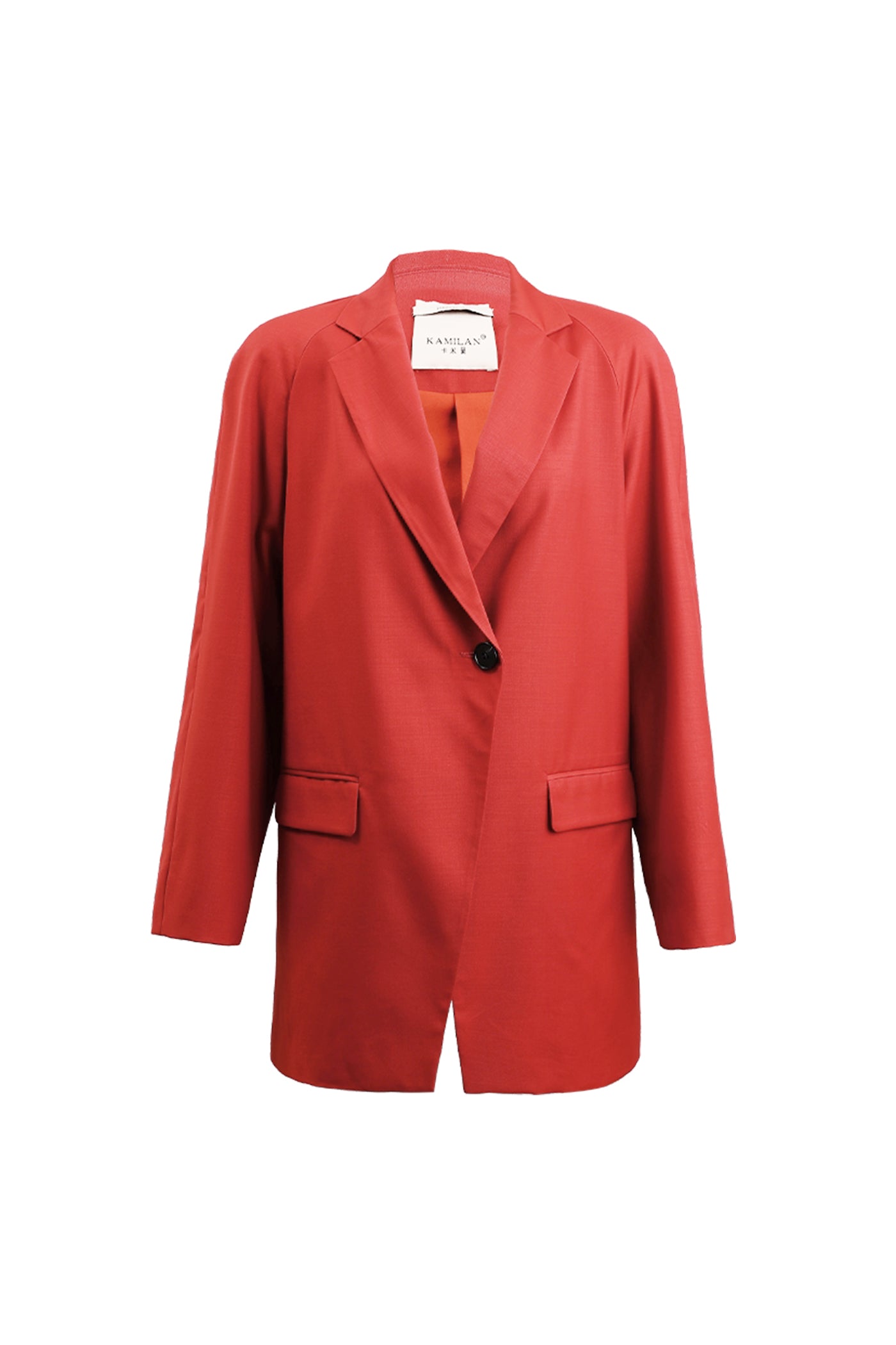 KAMILAN Lightweight Tailored Blazer in Burnt Orange