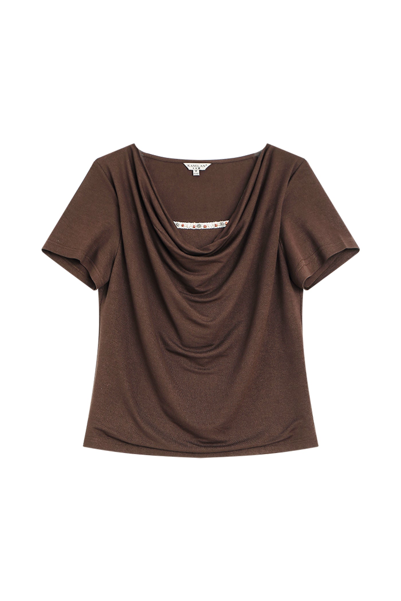 KAMILAN Draped T-Shirt in a Minimal Elegant Silhouette