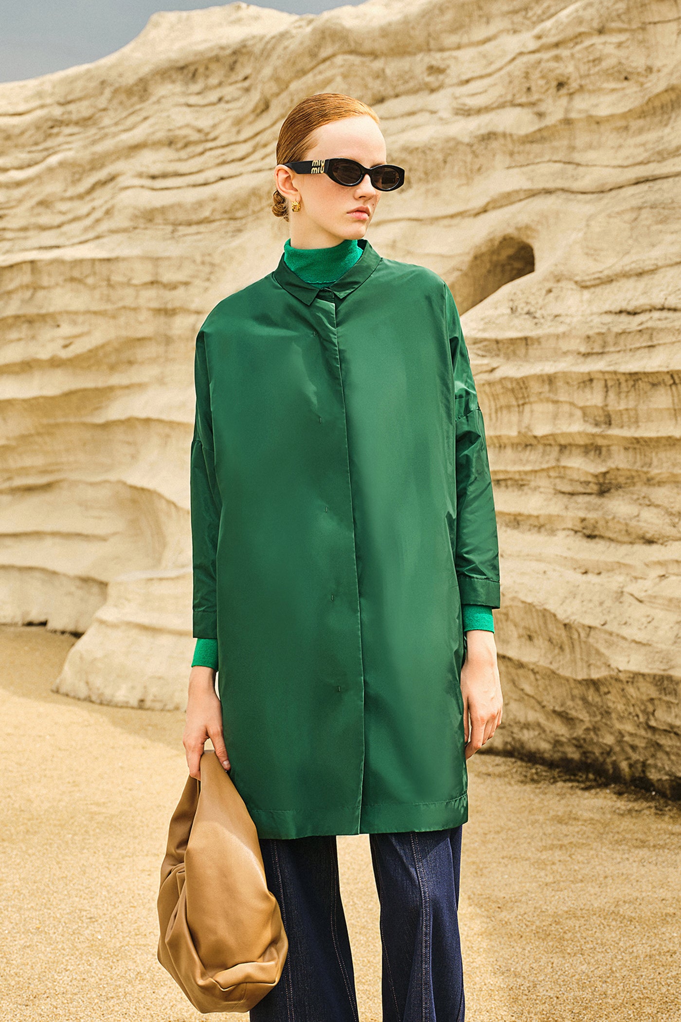 KAMILAN Minimalist Long Trench Coat Spring/Summer Collection Stylish Elegant Outerwear