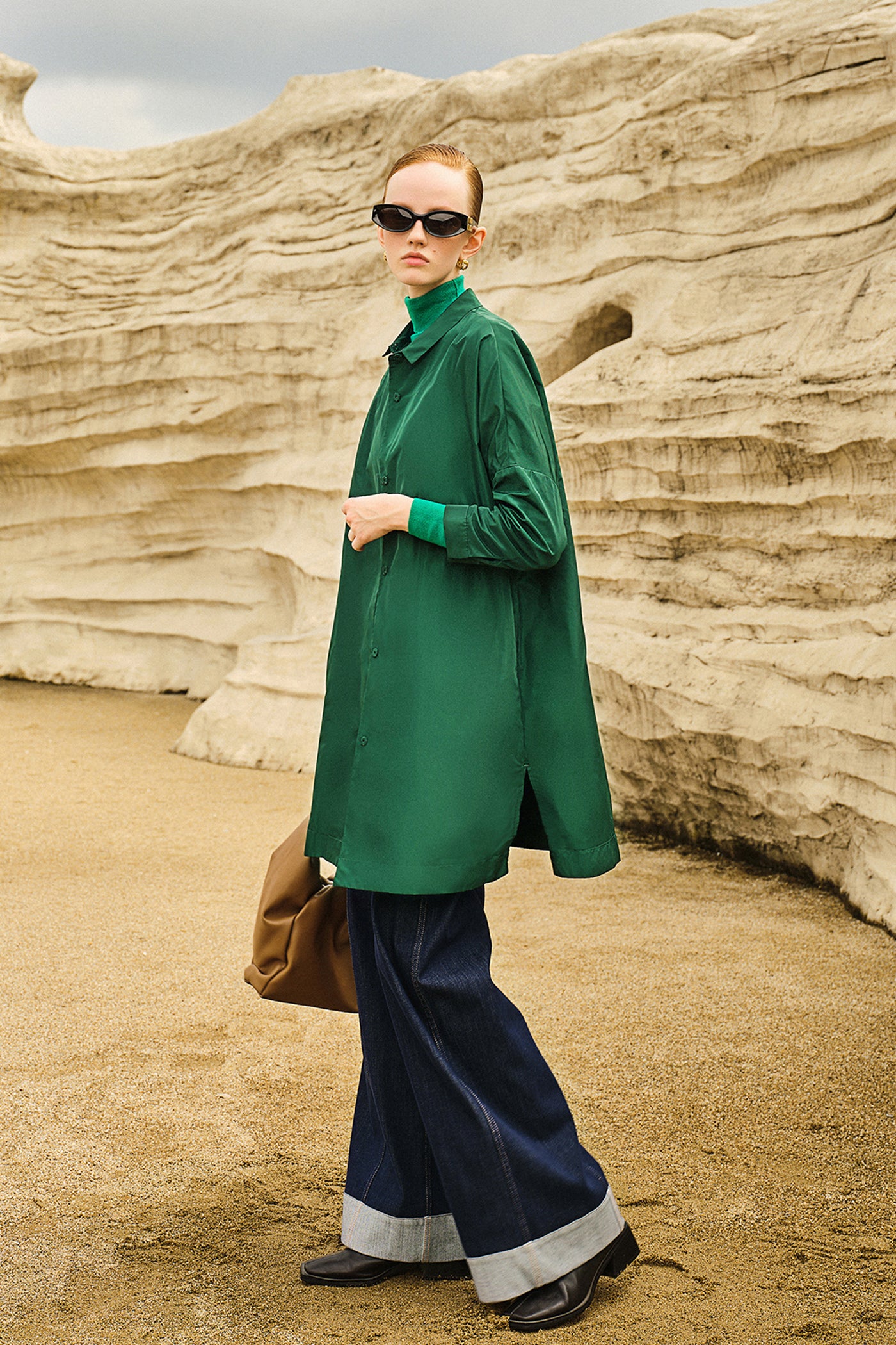KAMILAN Minimalist Long Trench Coat Spring/Summer Collection Stylish Elegant Outerwear