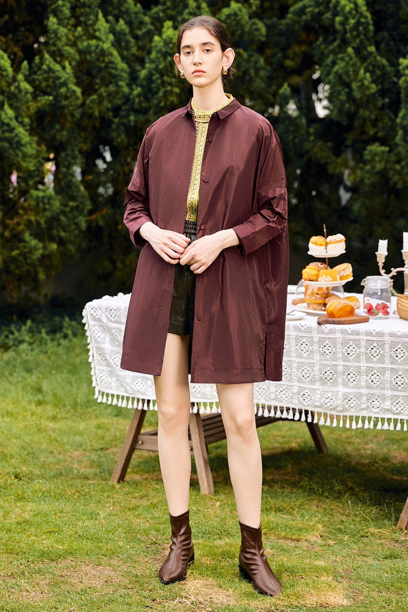 KAMILAN Minimalist Long Trench Coat Spring/Summer Collection Stylish Elegant Outerwear