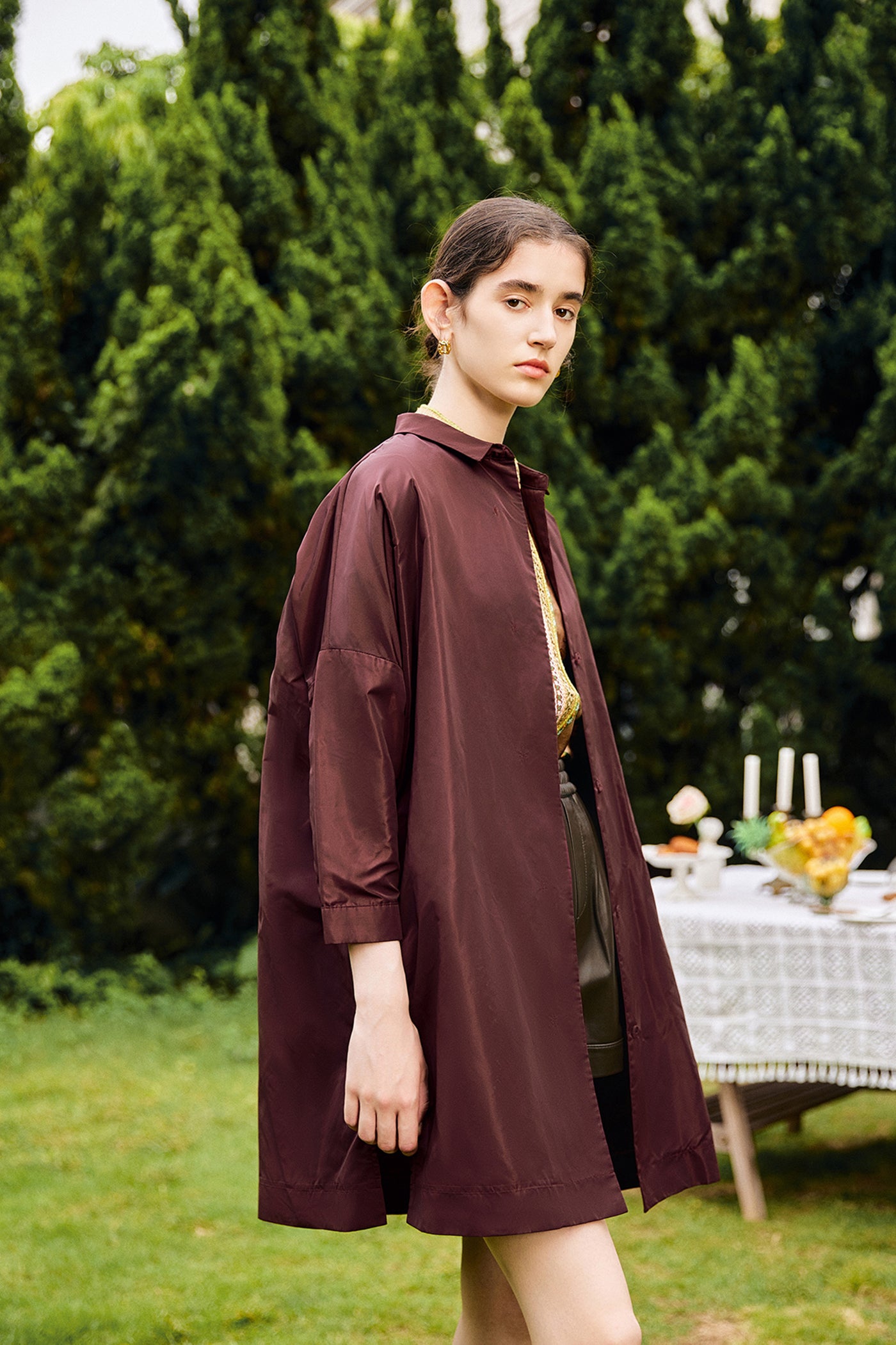 KAMILAN Minimalist Long Trench Coat Spring/Summer Collection Stylish Elegant Outerwear