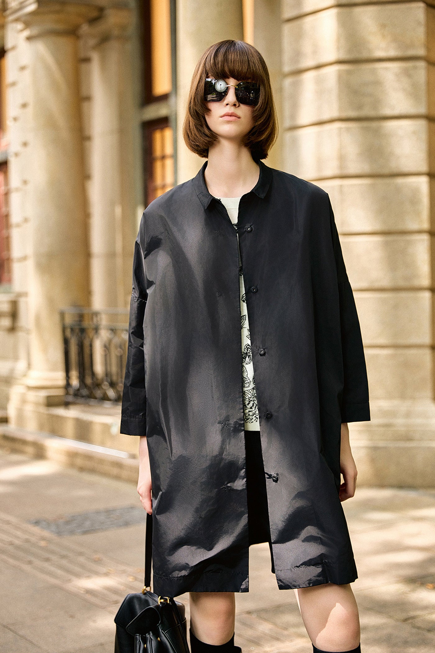 KAMILAN Minimalist Long Trench Coat Spring/Summer Collection Stylish Elegant Outerwear