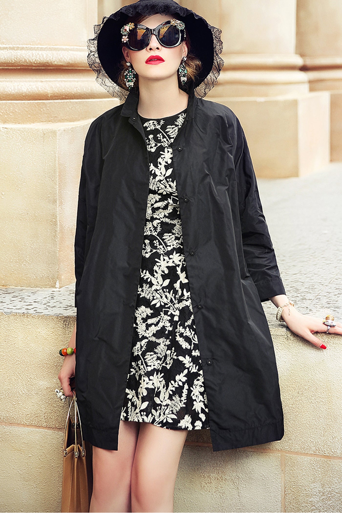 KAMILAN Minimalist Long Trench Coat Spring/Summer Collection Stylish Elegant Outerwear