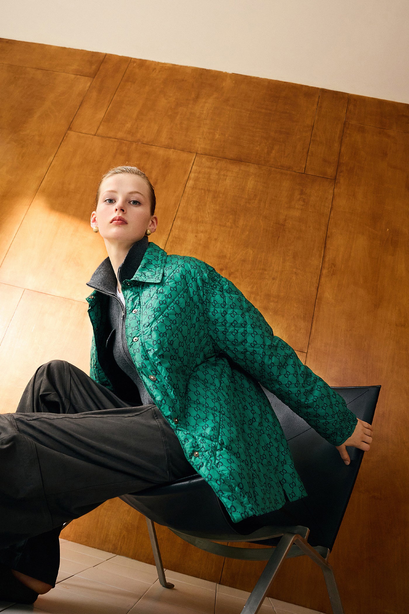 KAMILAN Iconic Monogram Quilted Down Jacket – Sculptural Silhouette in Urban Elegance
