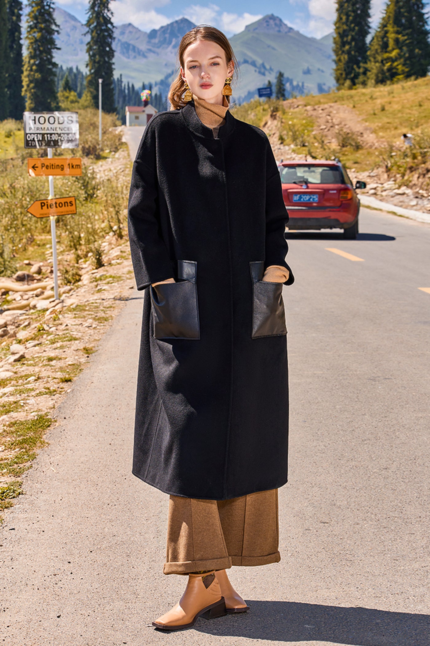 KAMILAN Wool Coat Retro Whimsy with a Soft Silhouette