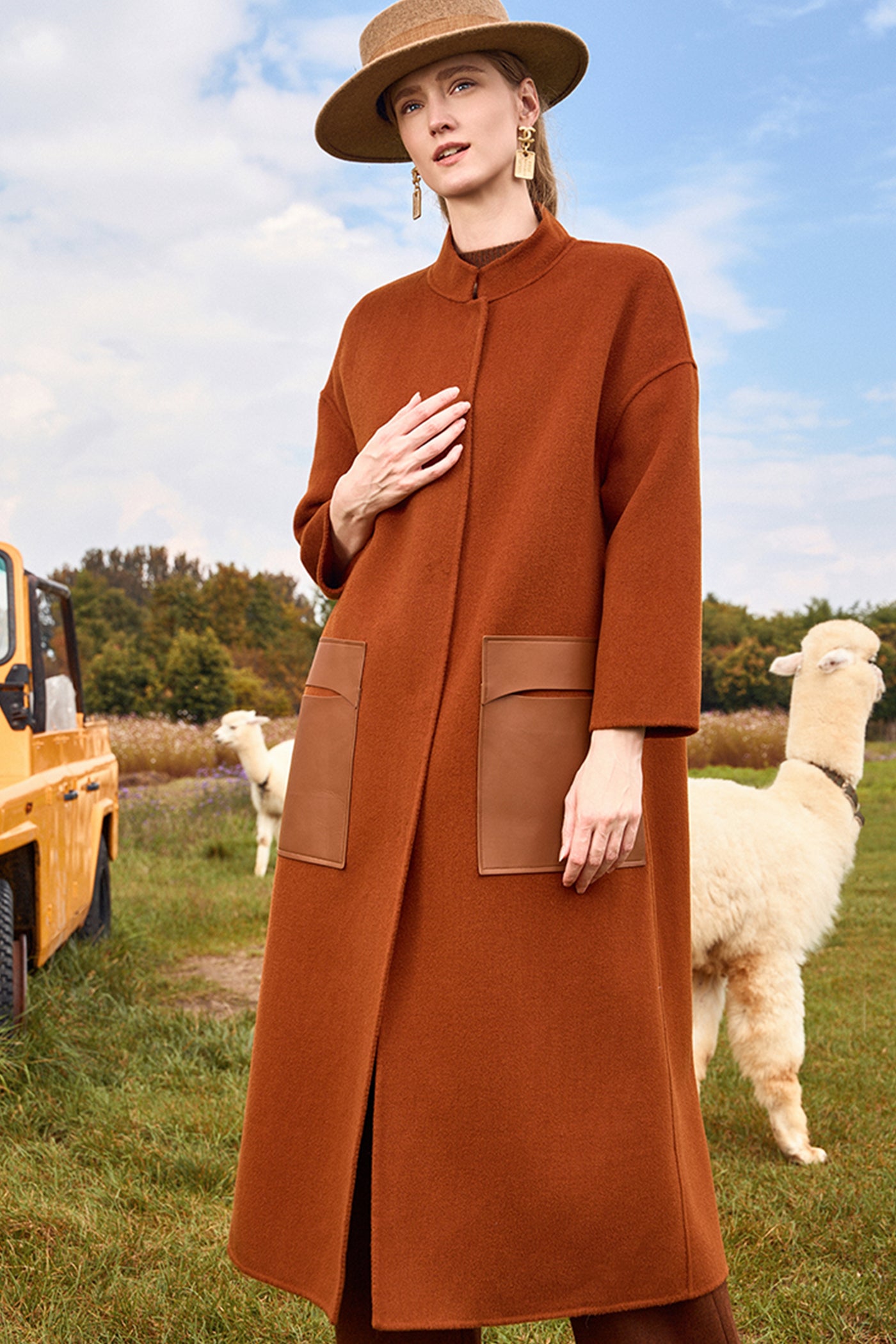 KAMILAN Wool Coat Retro Whimsy with a Soft Silhouette