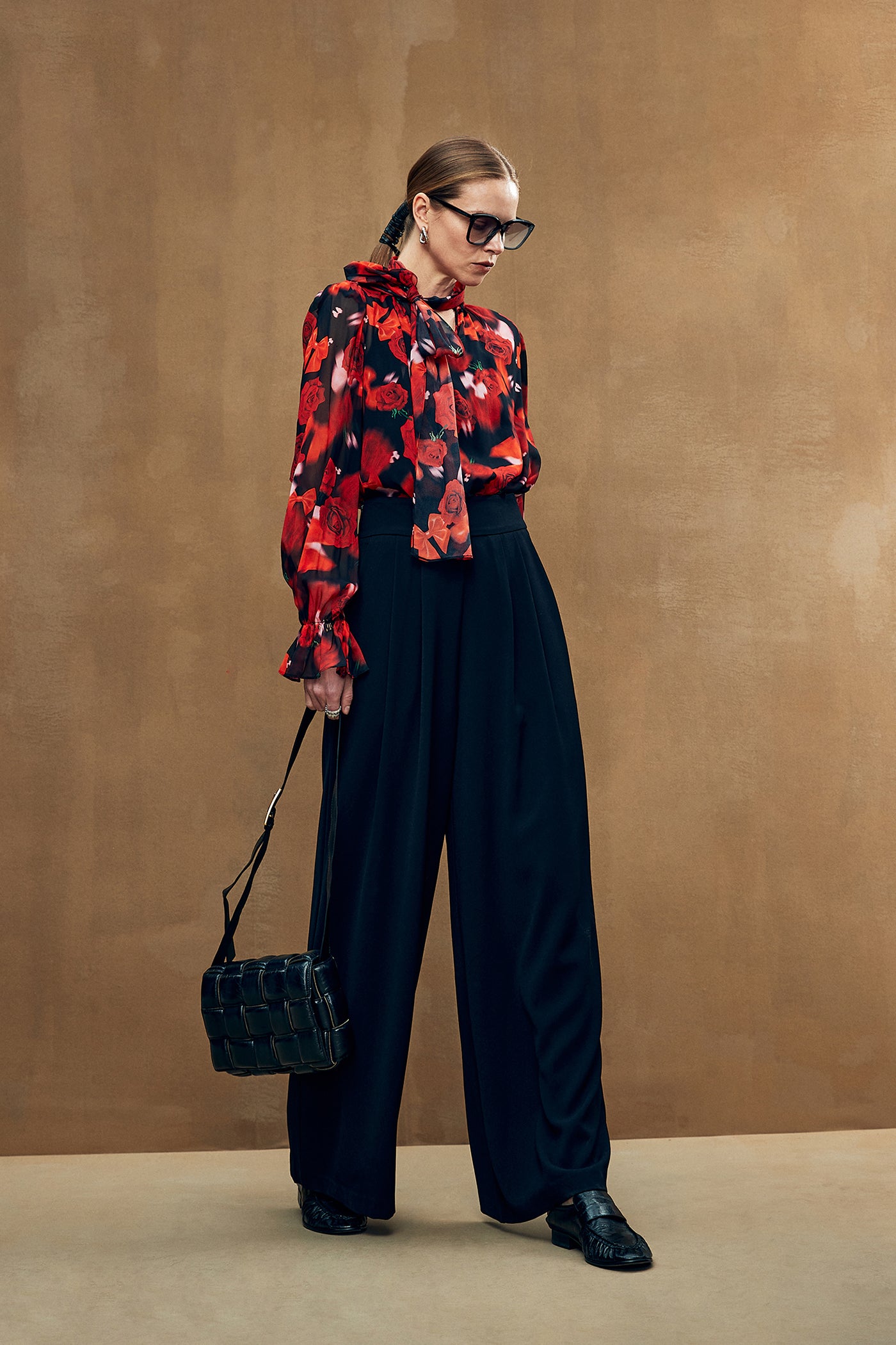 KAMILAN High-Waisted Wide-Leg Trousers