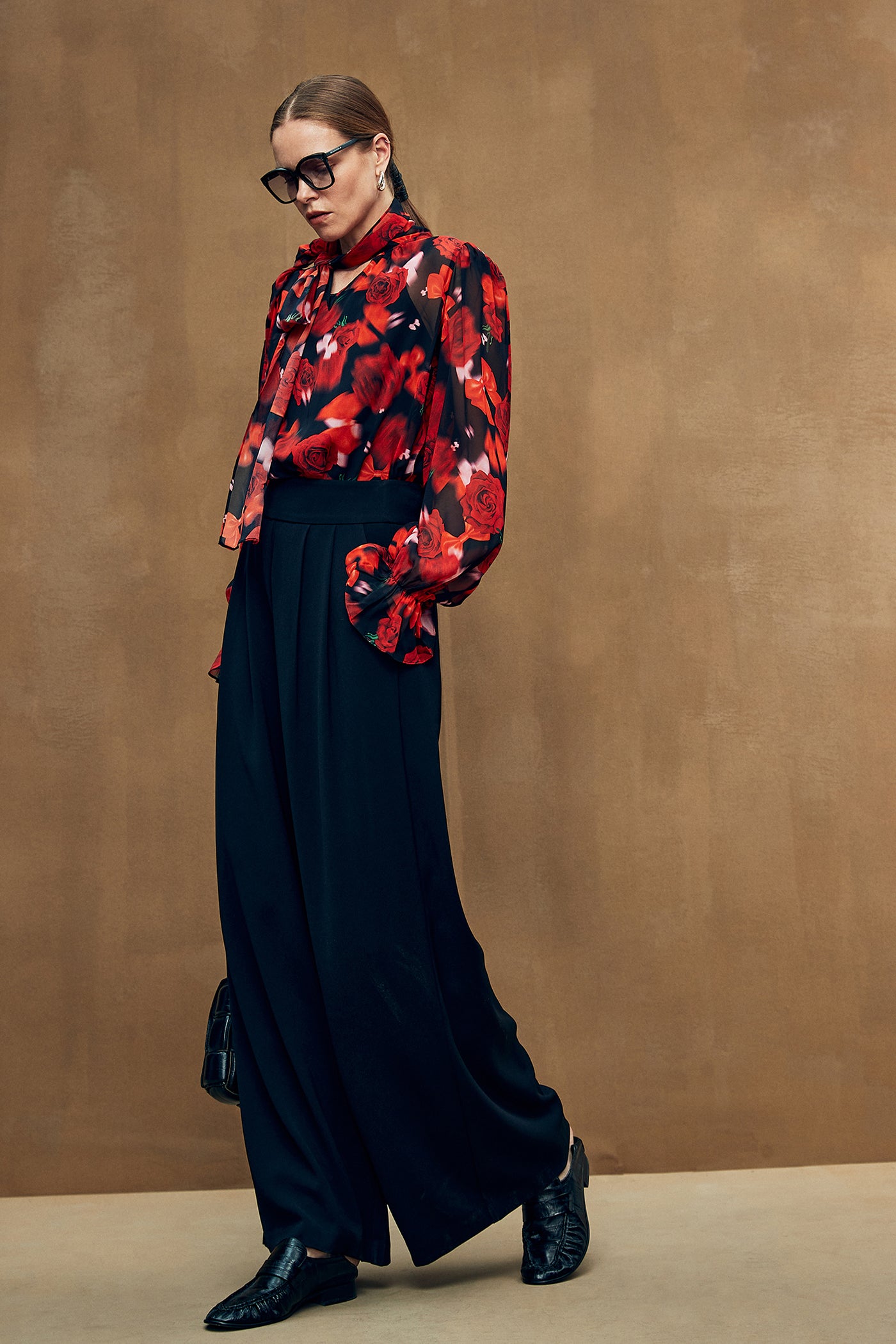 KAMILAN High-Waisted Wide-Leg Trousers
