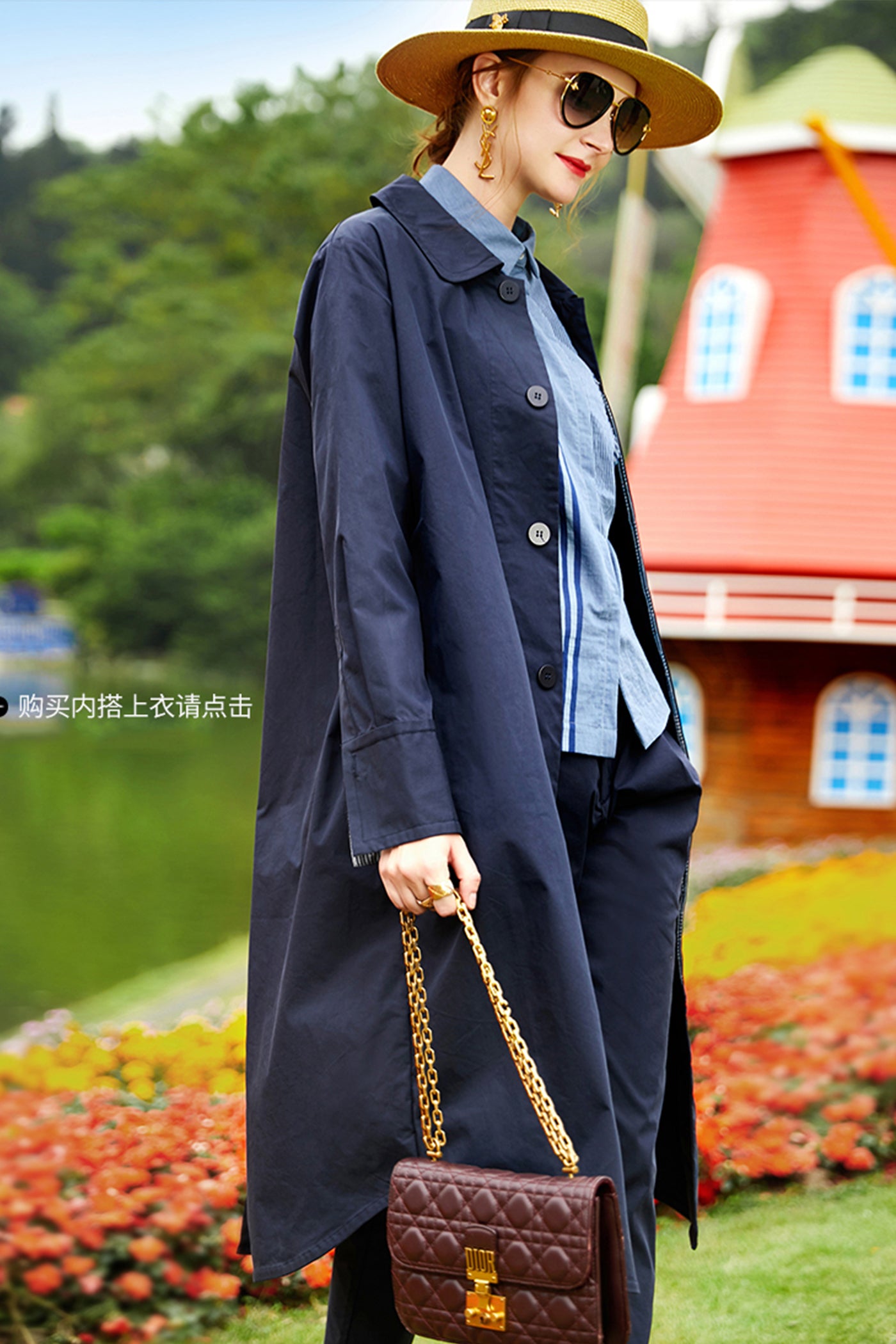 KAMILAN Cotton Button-Down Long Coat