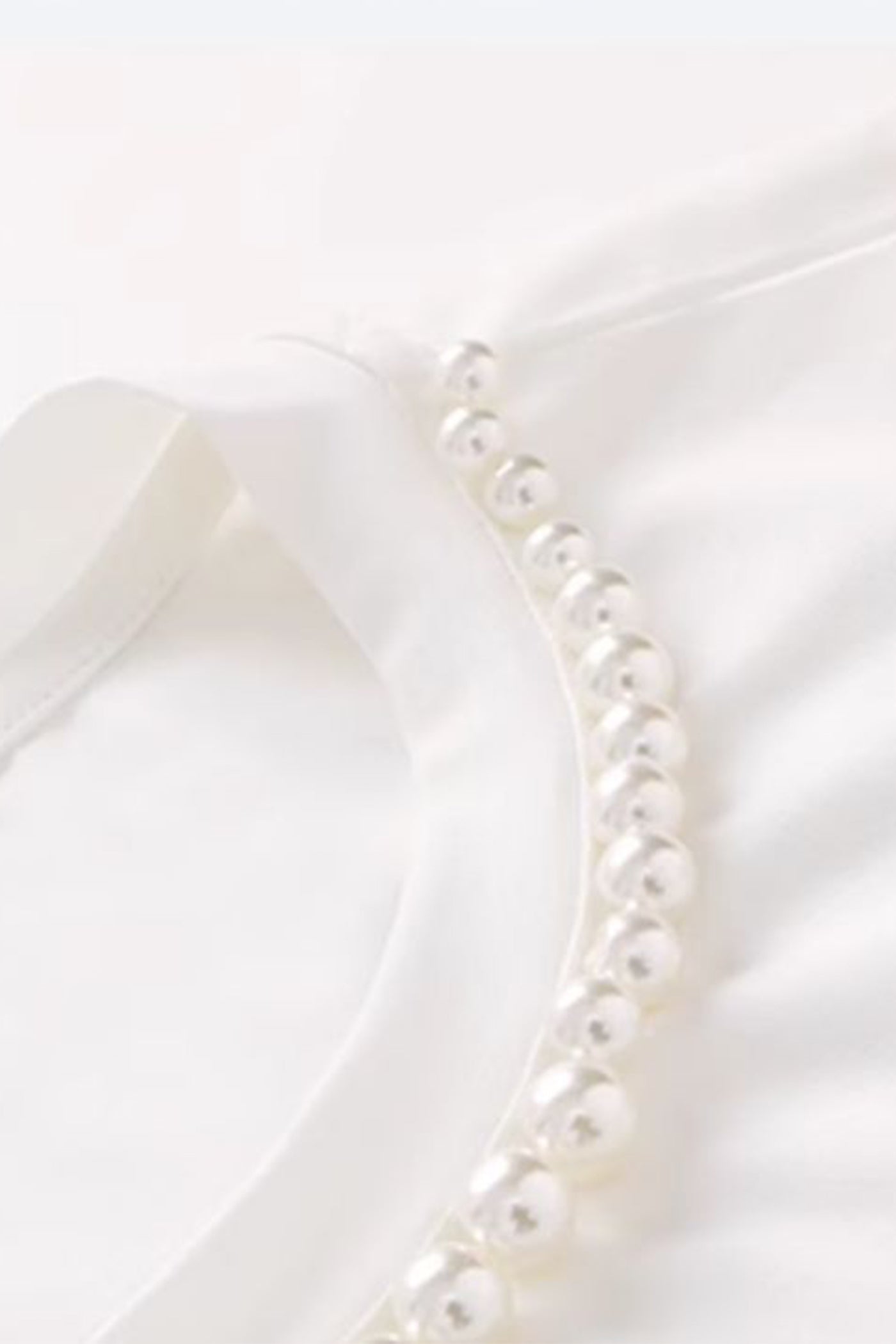 KAMILAN Pearl-Embellished Cotton Tee with Side Tie Detail