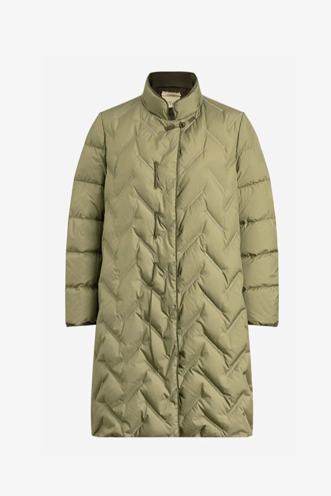 KAMILAN Quilted Mid-Length Down Coat in Sculptural Form