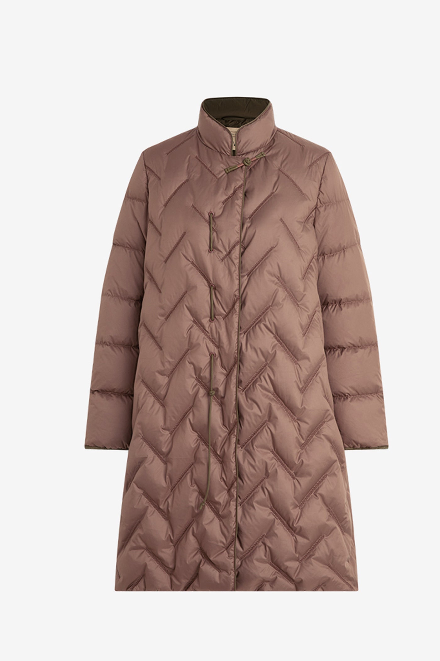 KAMILAN Quilted Mid-Length Down Coat in Sculptural Form