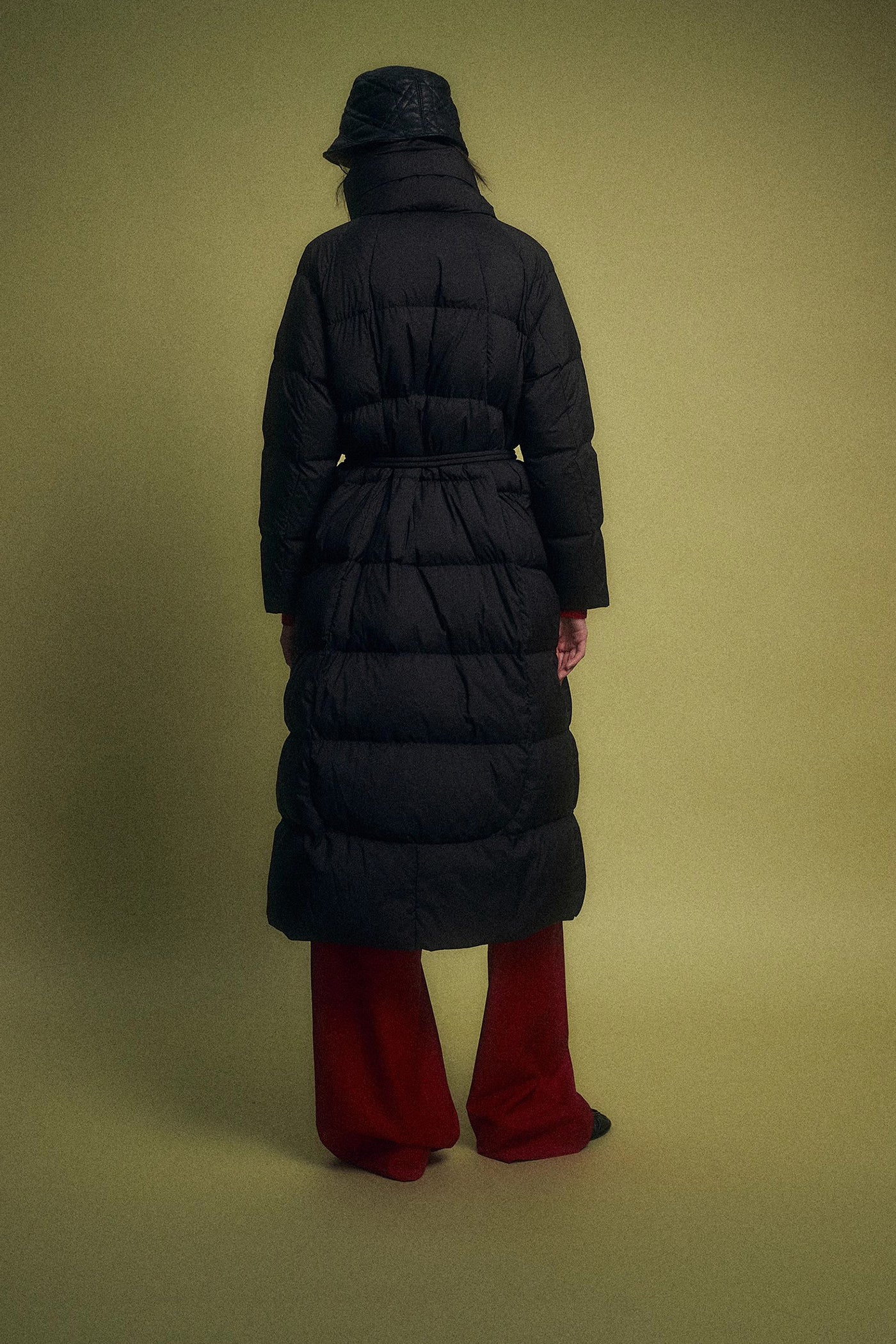 KAMILAN Long Down Coat with High Collar