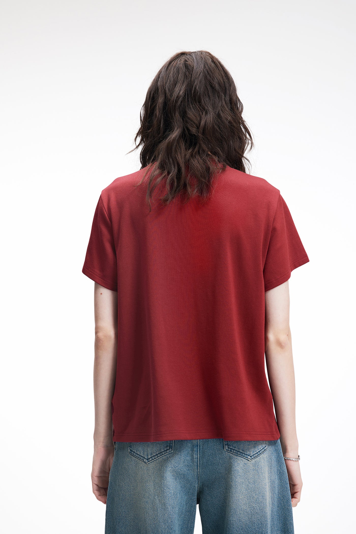 KAMILAN Embroidered Cotton Crewneck Tee