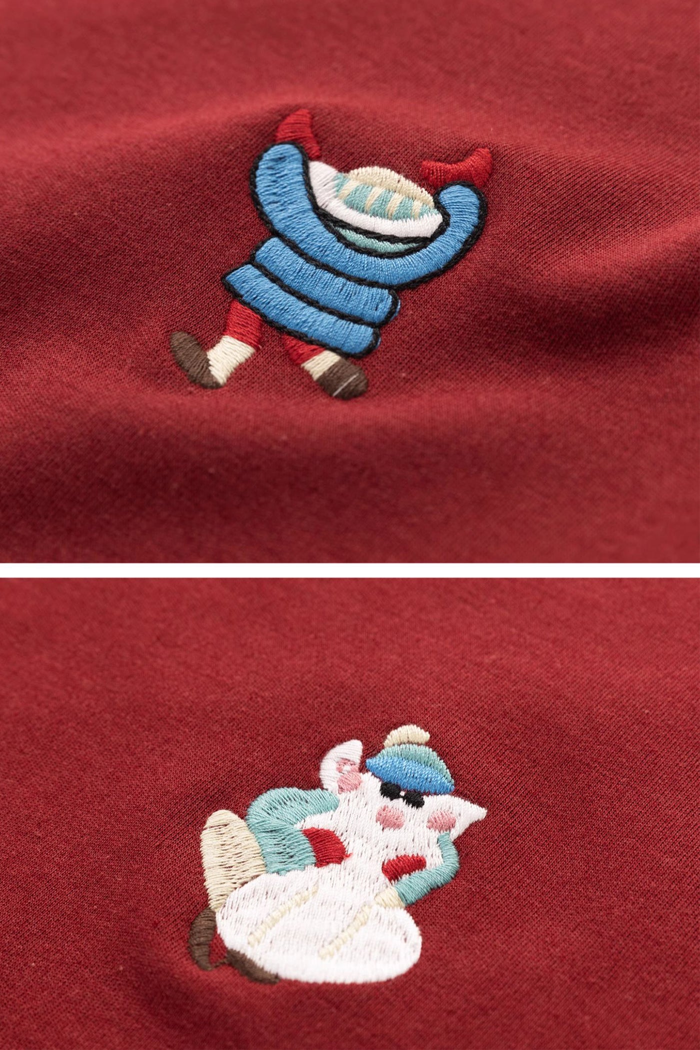KAMILAN Embroidered Cotton Crewneck Tee
