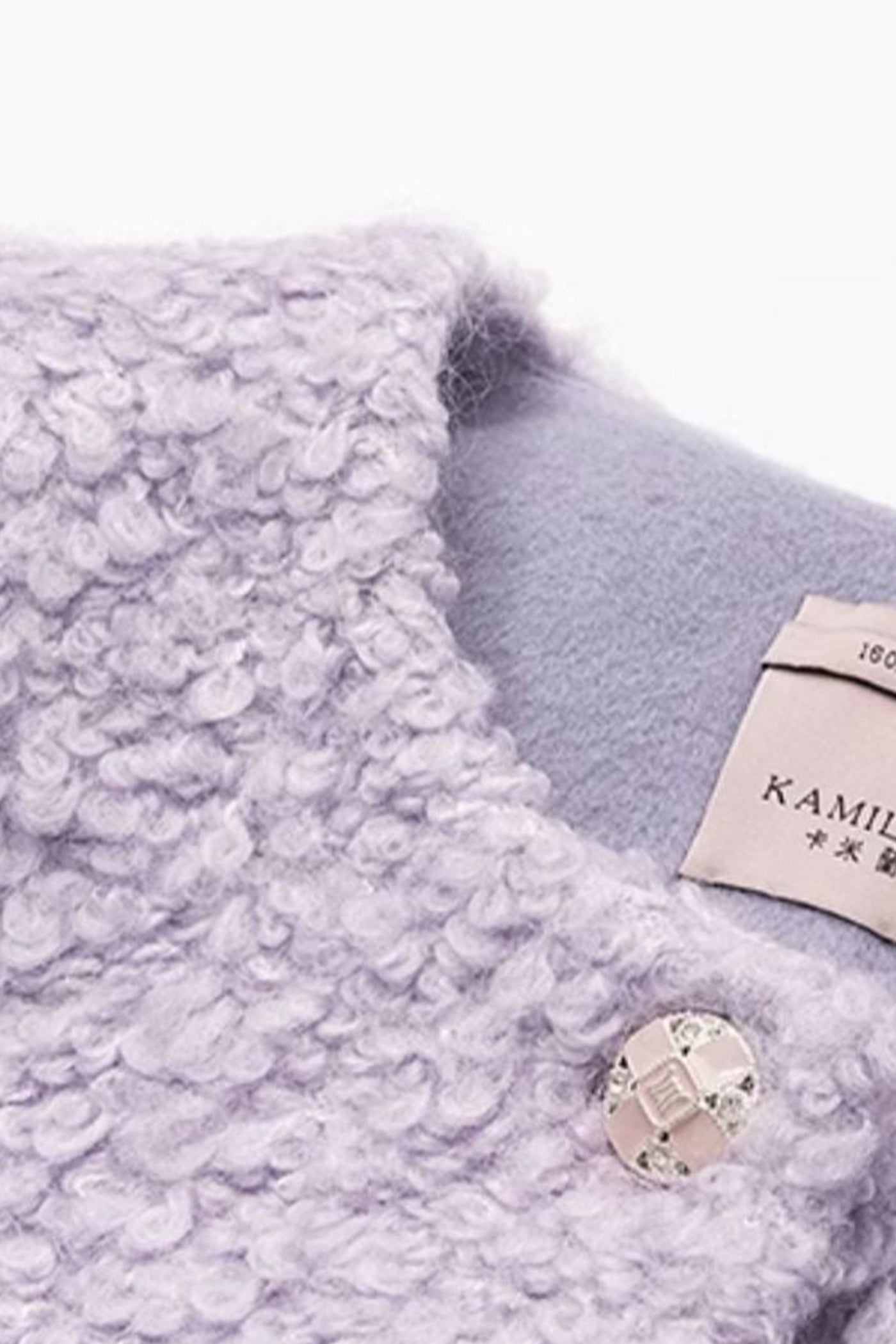 KAMILAN Lilac Wool-Blend Textured Short Jacket
