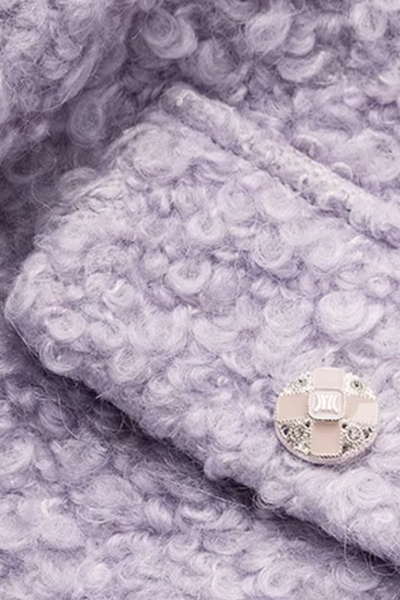 KAMILAN Lilac Wool-Blend Textured Short Jacket