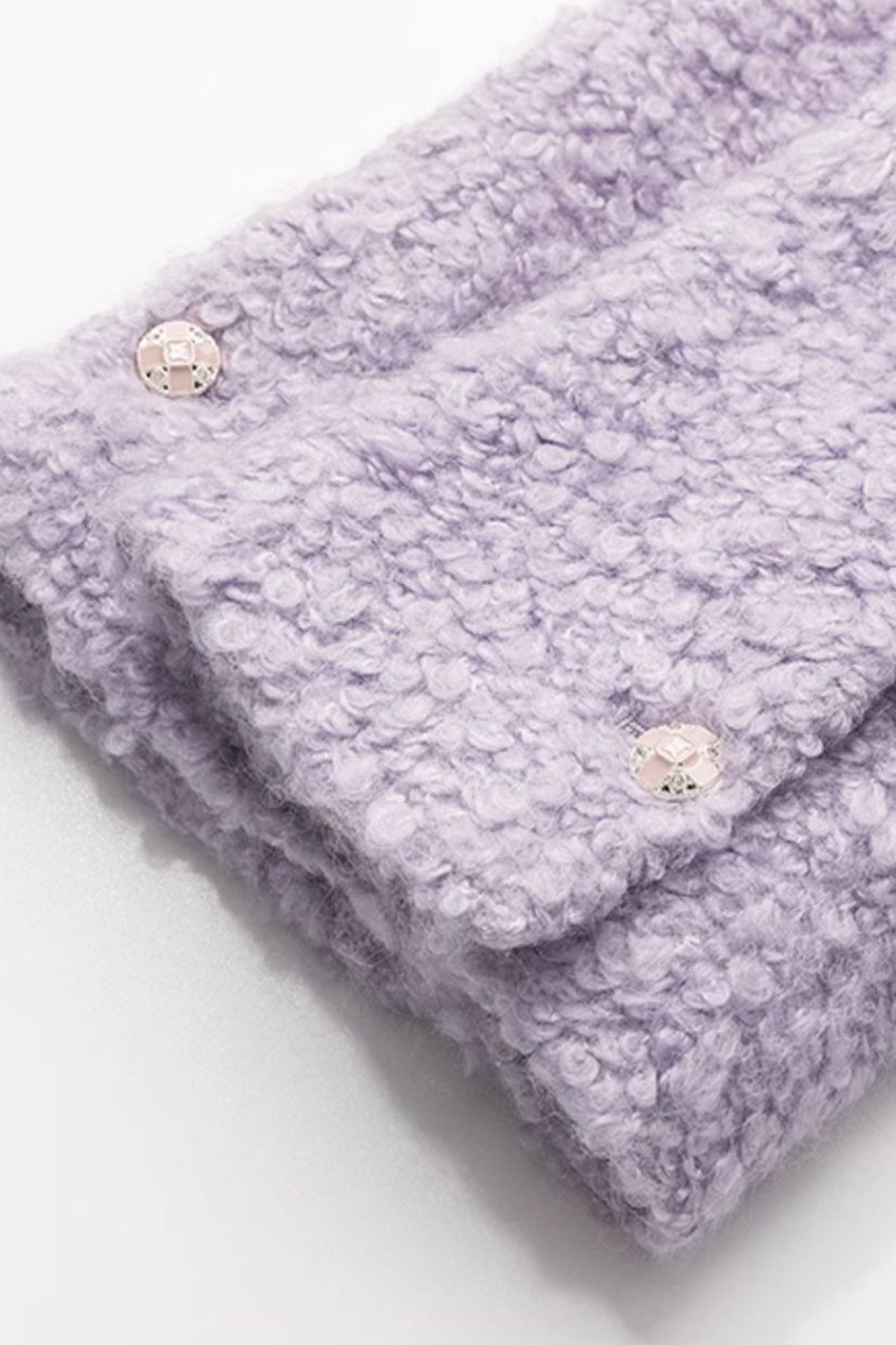 KAMILAN Lilac Wool-Blend Textured Short Jacket