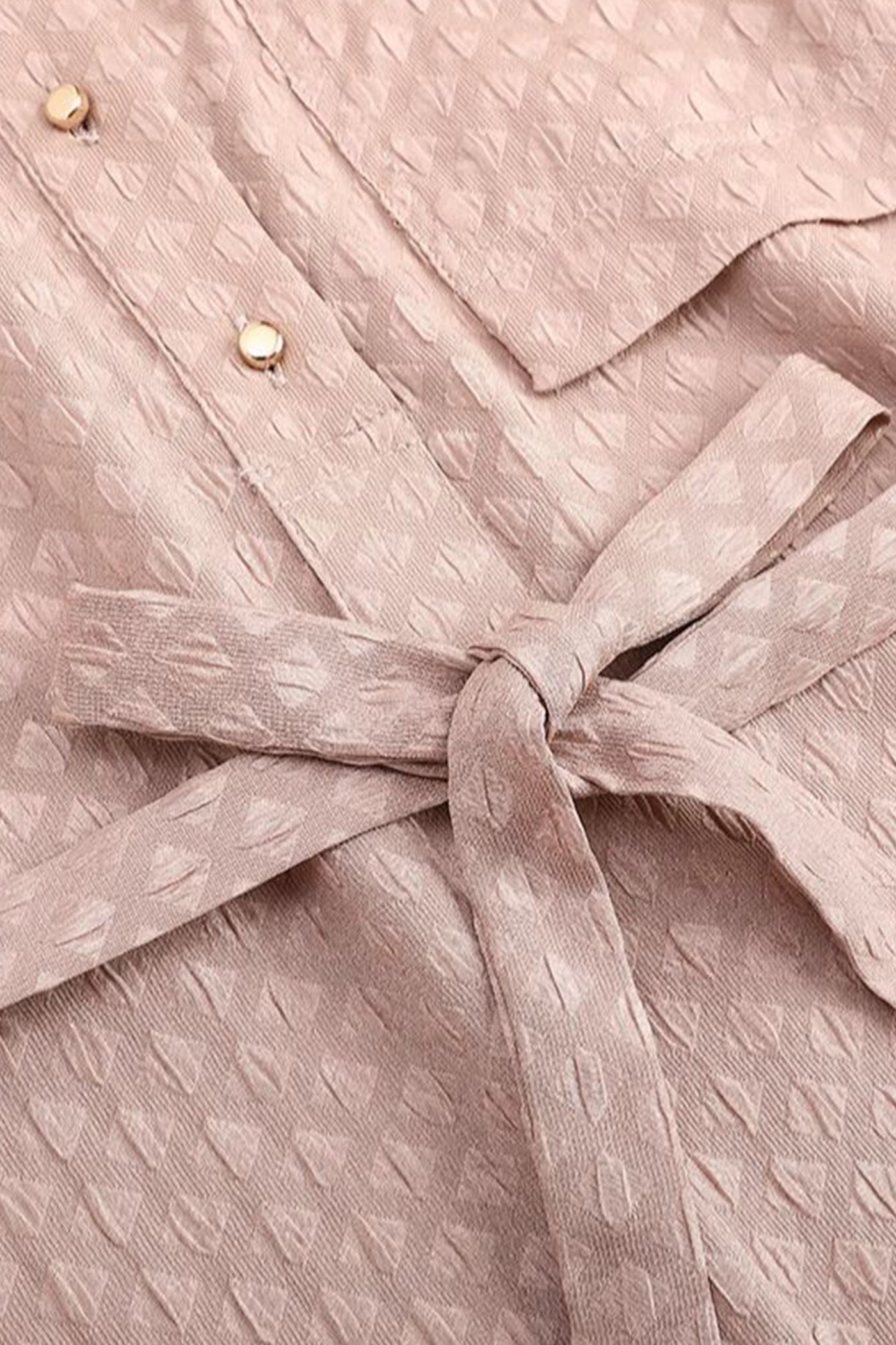 KAMILAN Jacquard Belted Dress in Misty Rose
