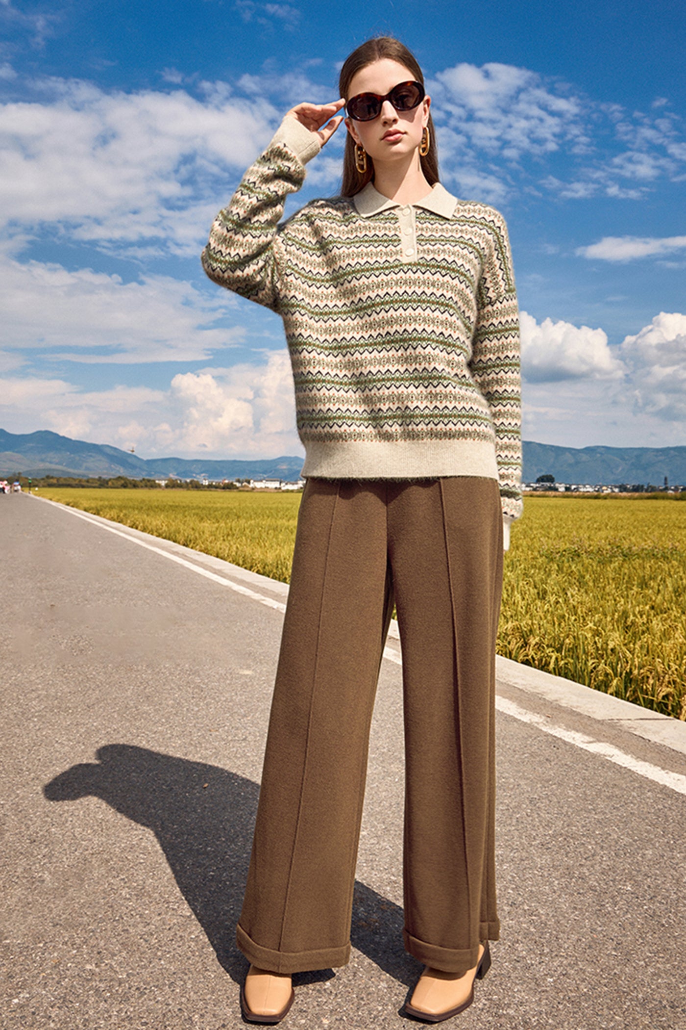 Kamilan Woolen Wide-Leg Trousers