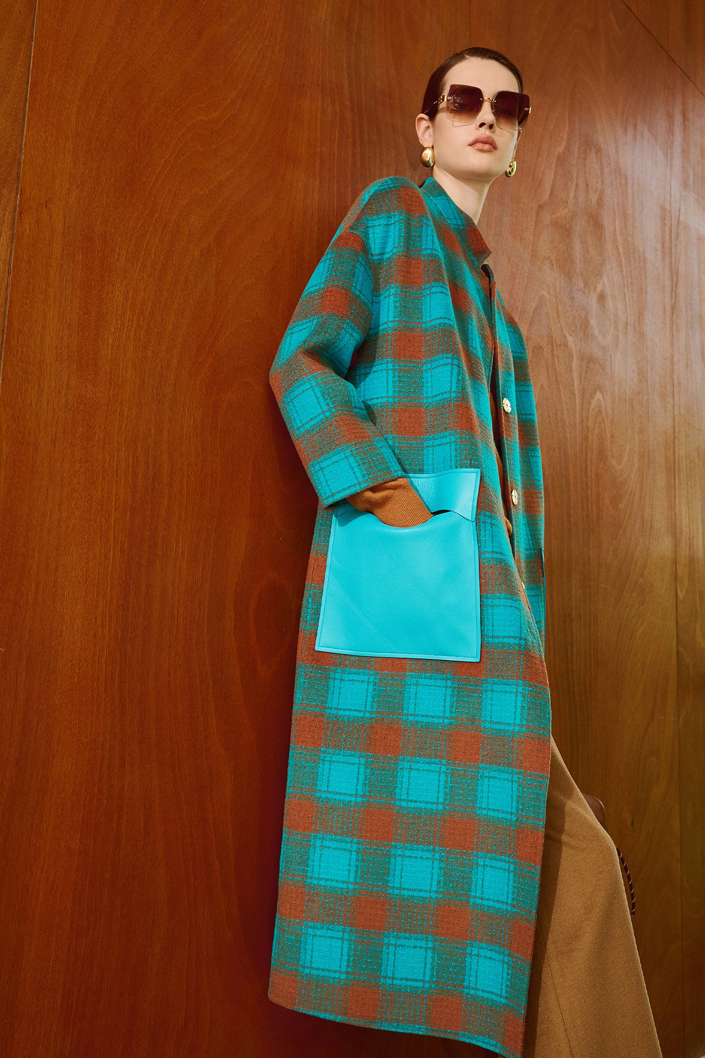 Kamilan Houndstooth Wool Coat
