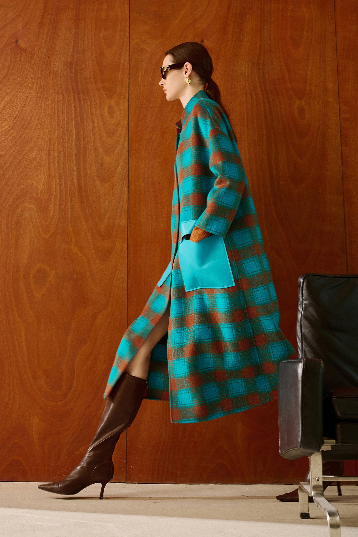 Kamilan Houndstooth Wool Coat