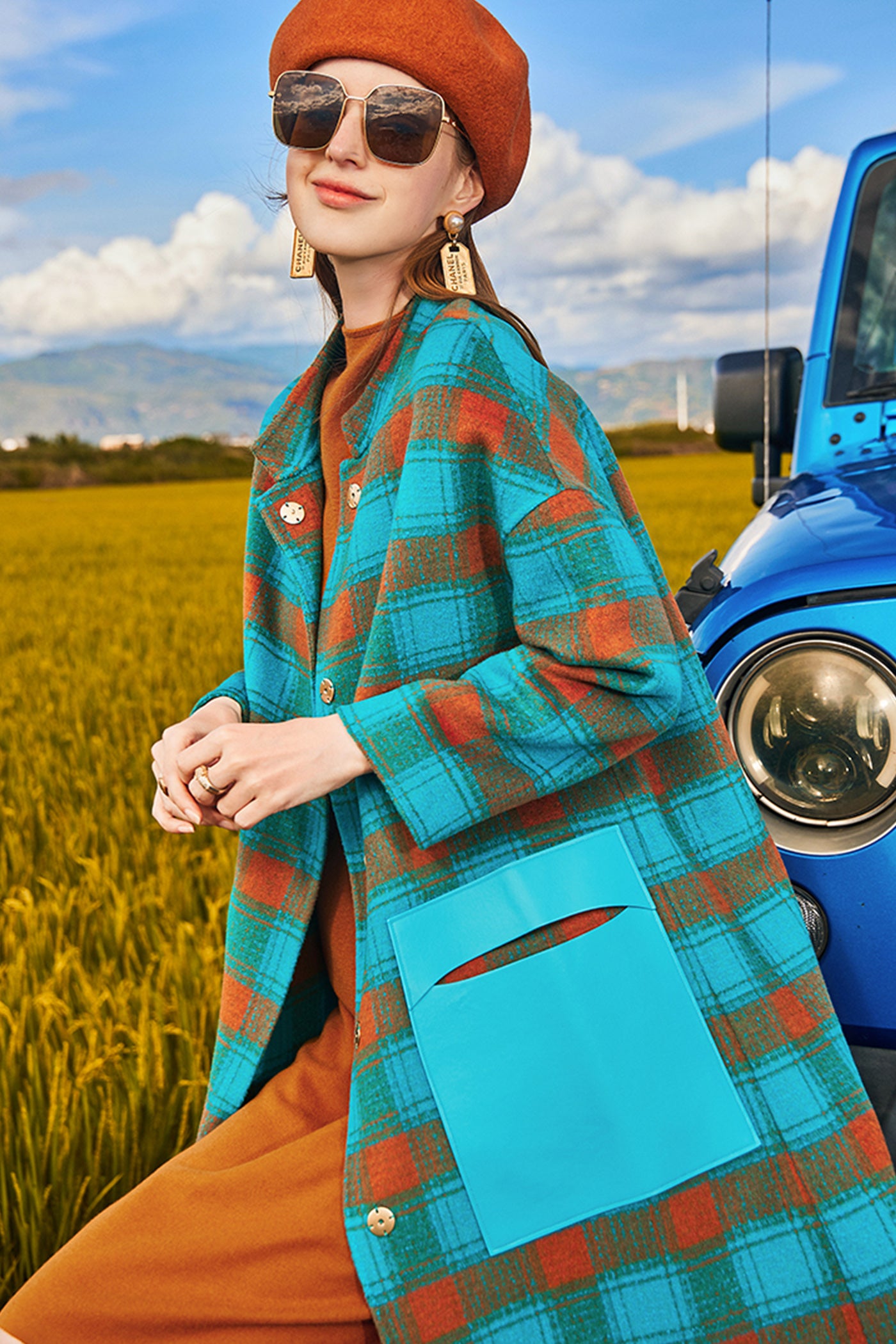 Kamilan Houndstooth Wool Coat