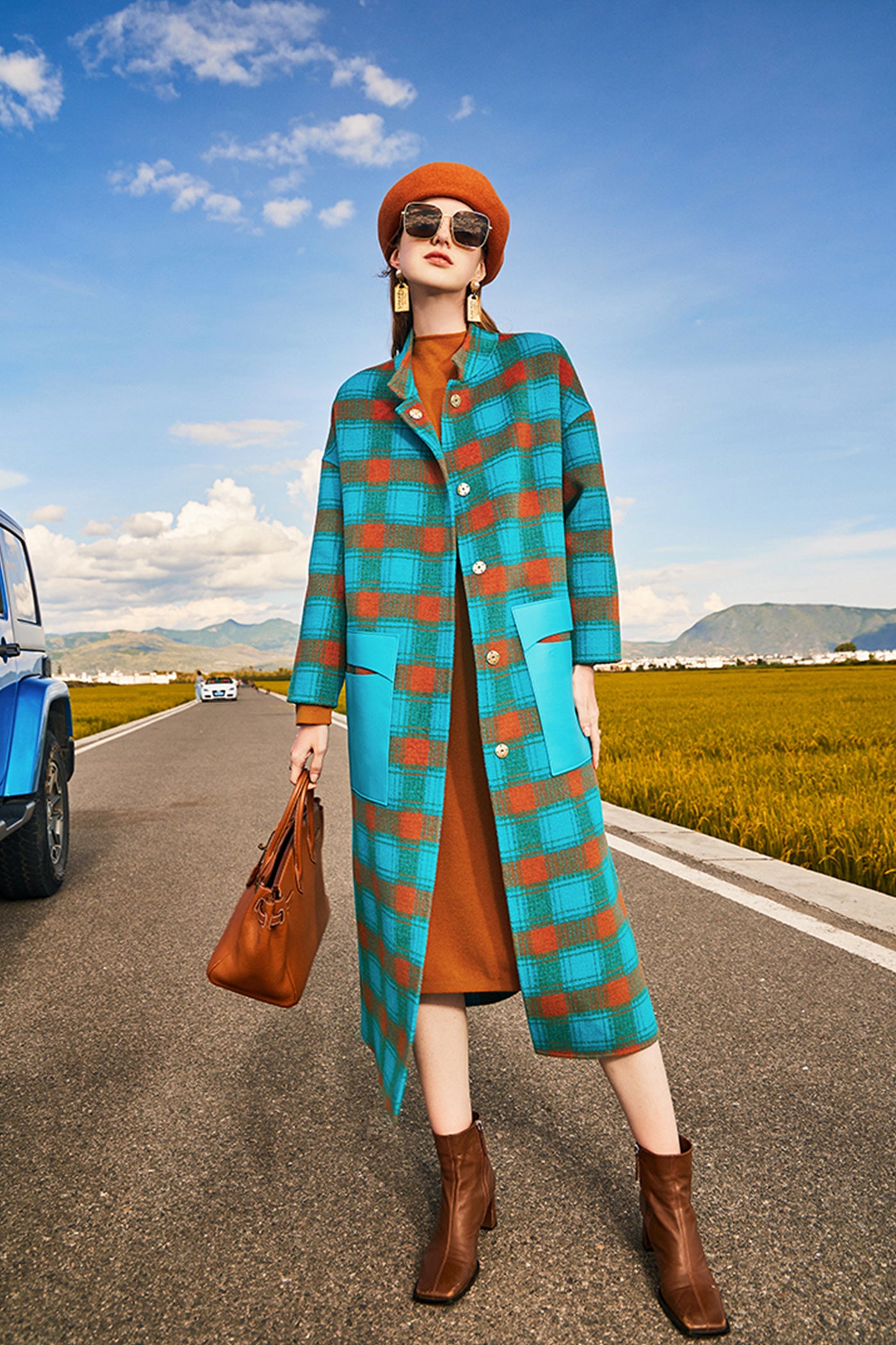 Kamilan Houndstooth Wool Coat