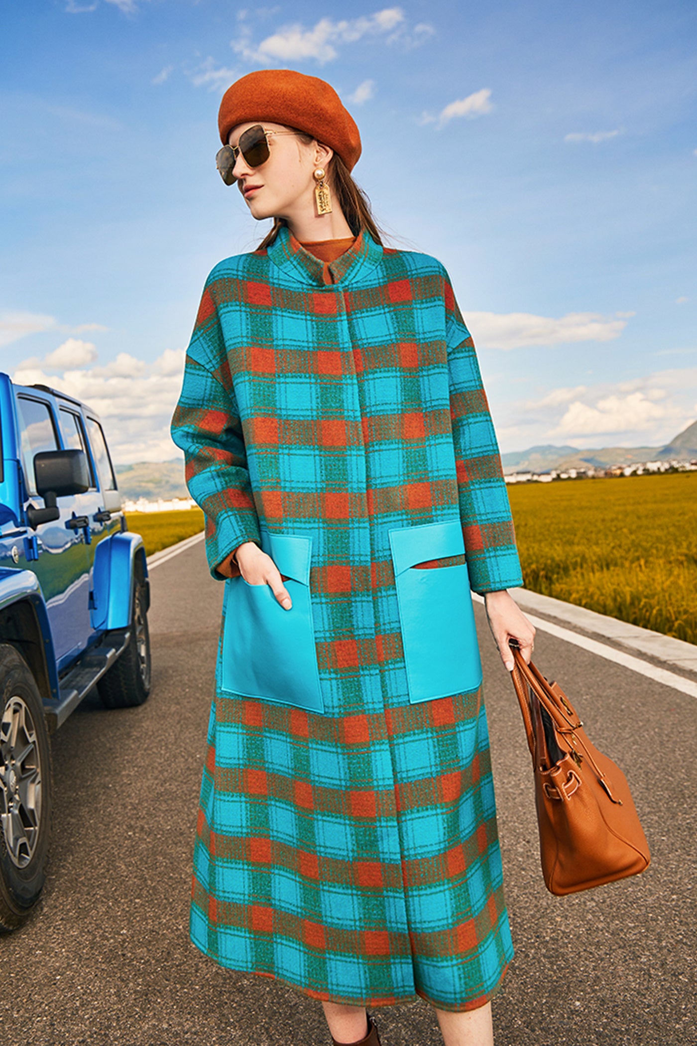 Kamilan Houndstooth Wool Coat