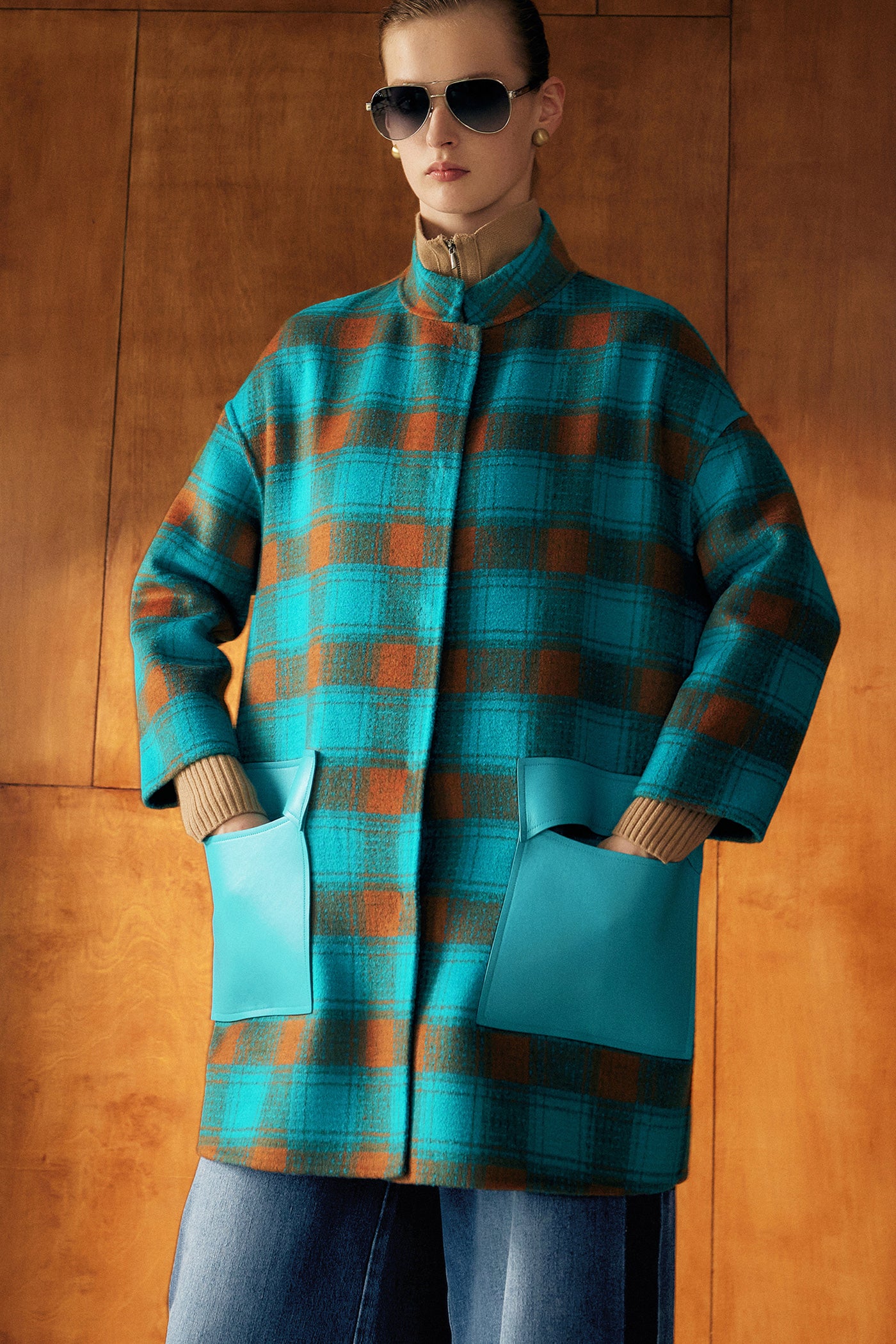 Kamilan Houndstooth Wool Coat