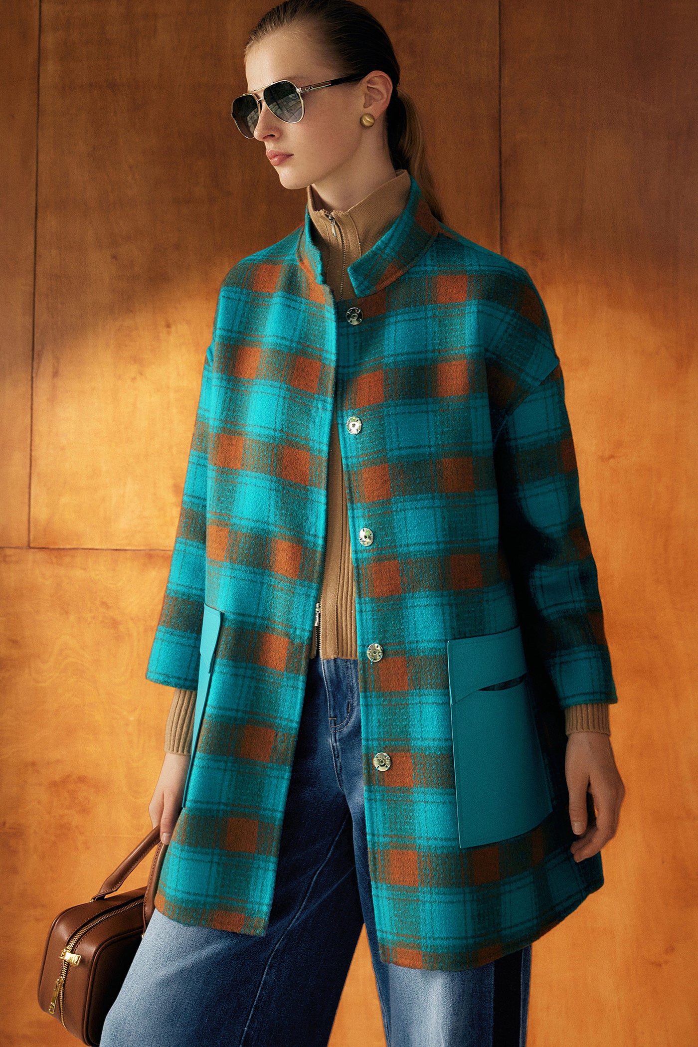 Kamilan Houndstooth Wool Coat