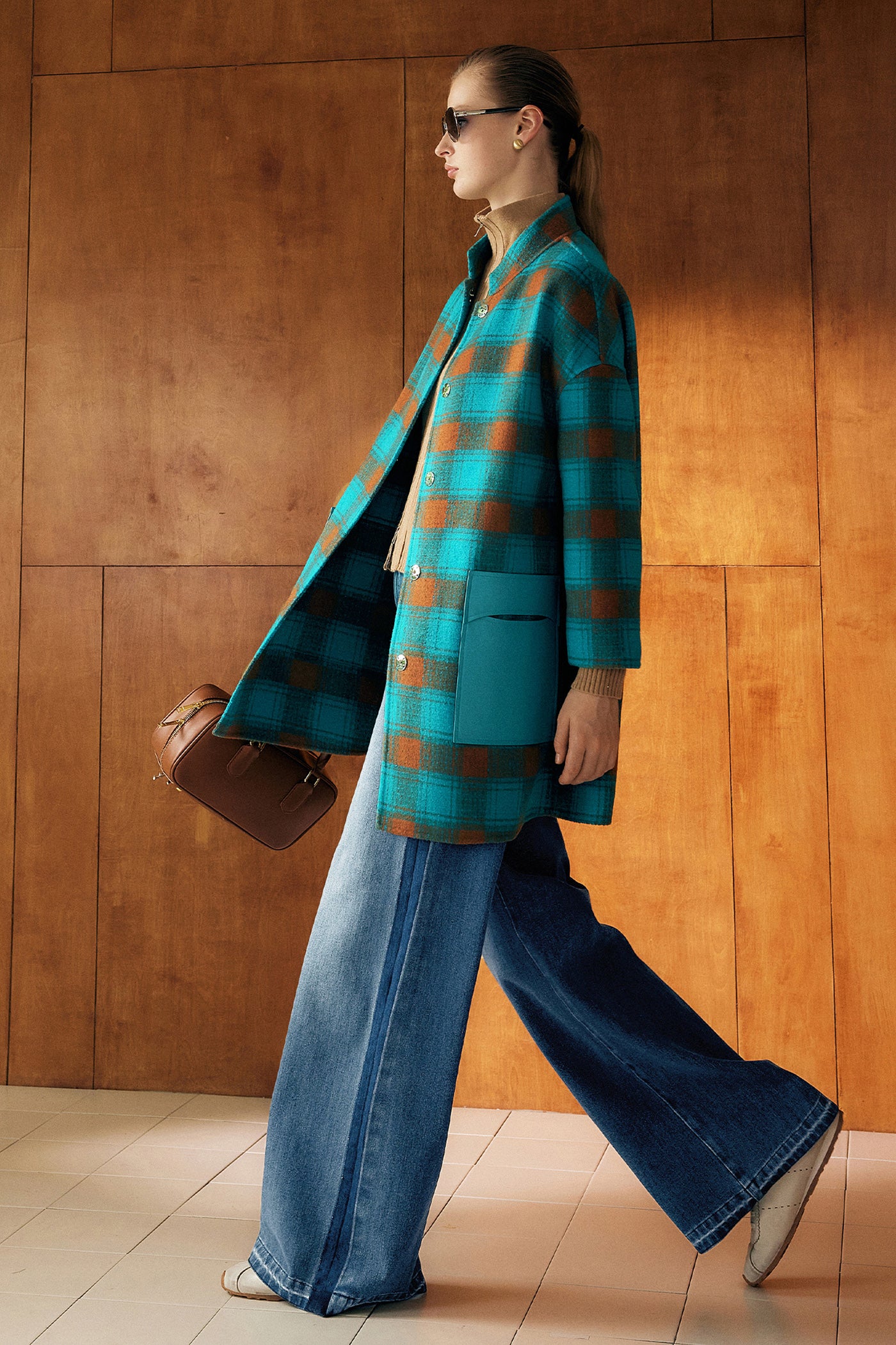 Kamilan Houndstooth Wool Coat