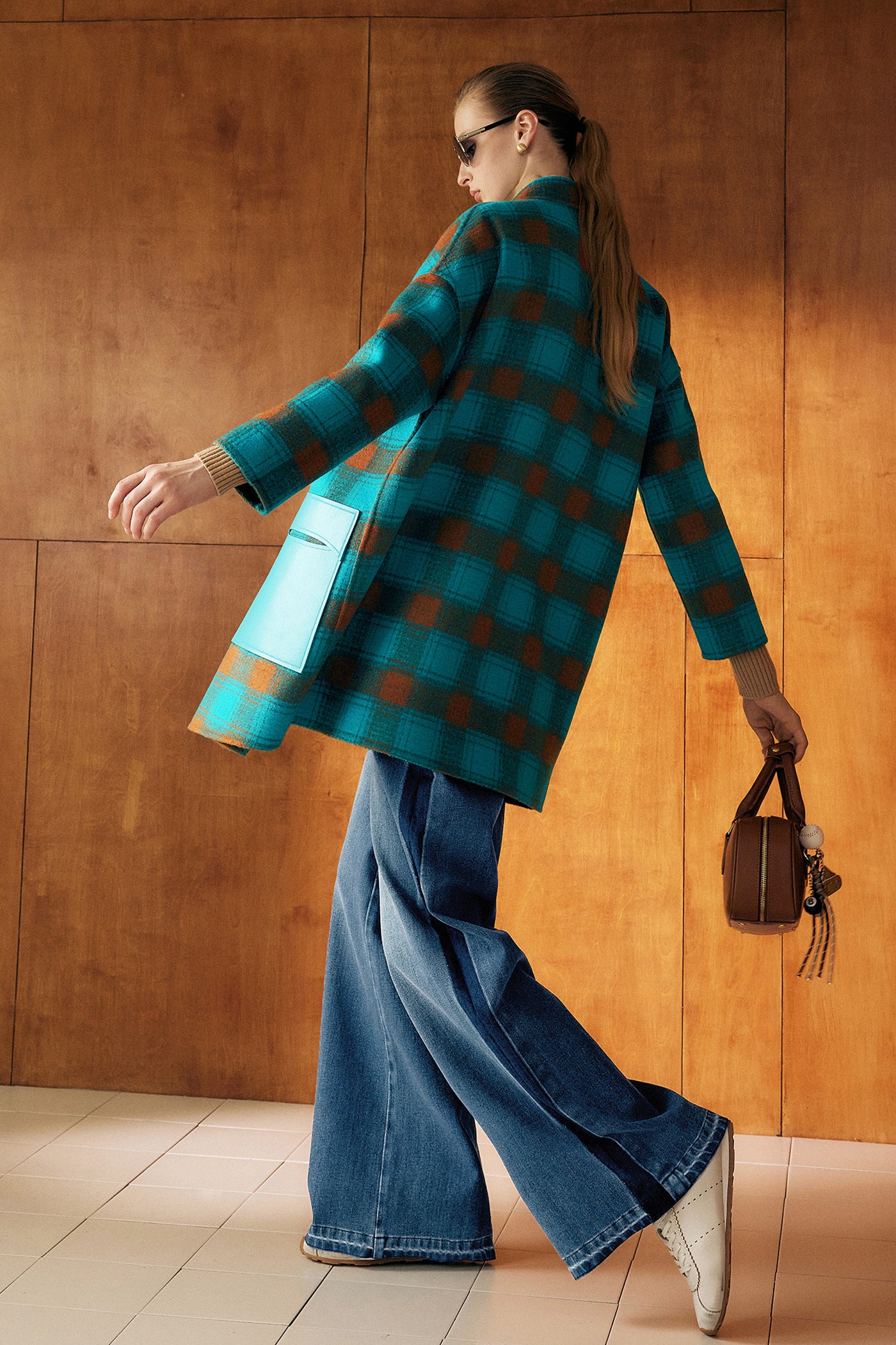 Kamilan Houndstooth Wool Coat