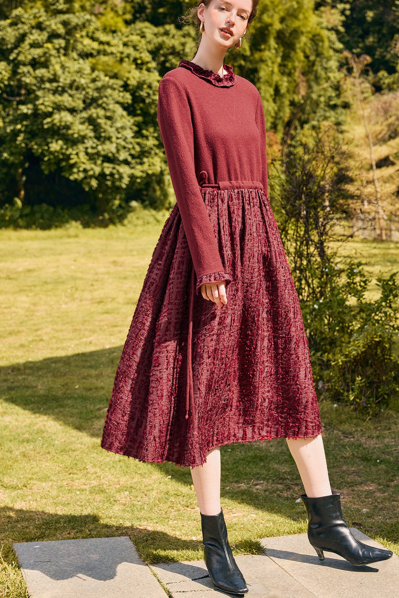 Kamilan Wool-Blend Panel Dress