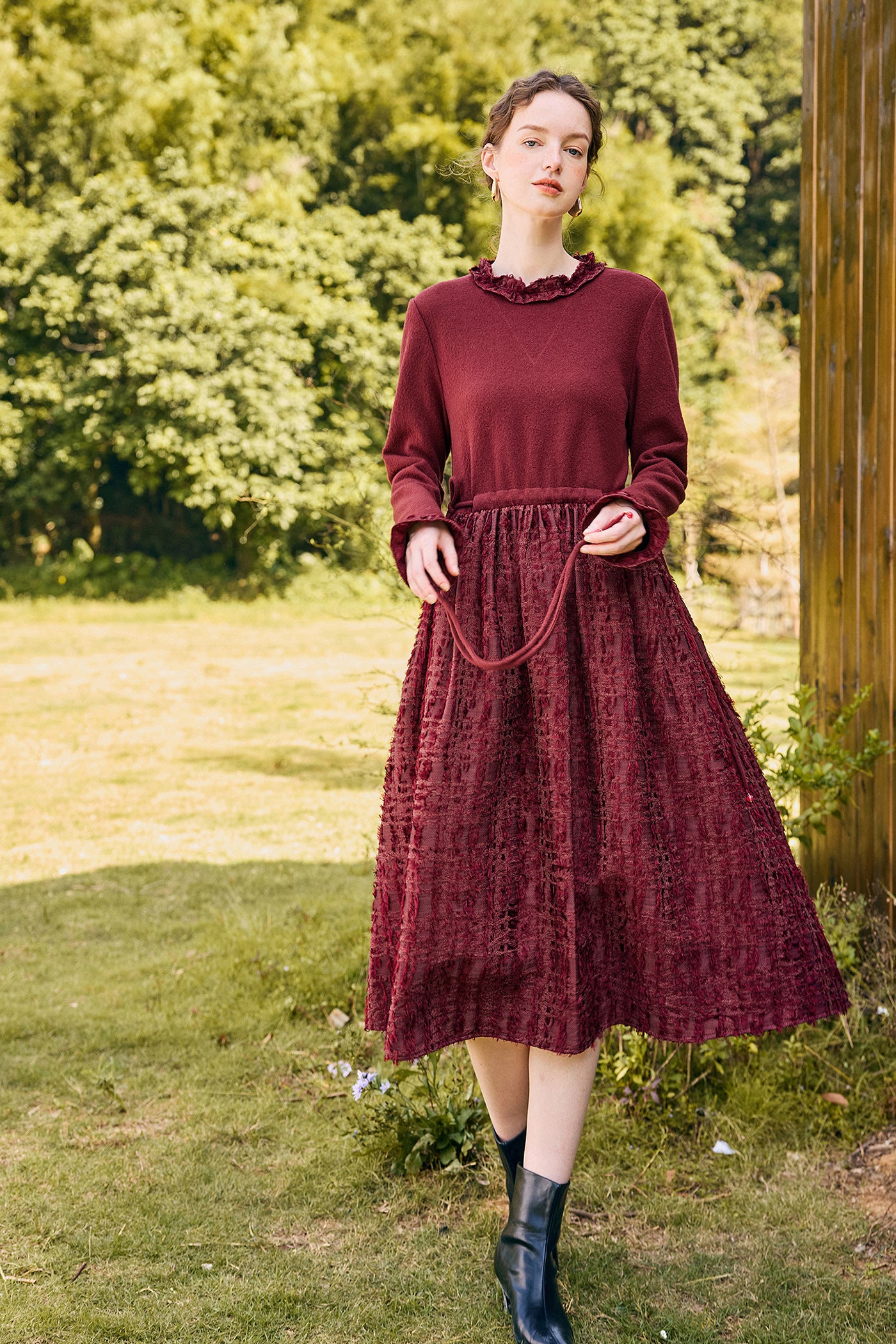 Kamilan Wool-Blend Panel Dress