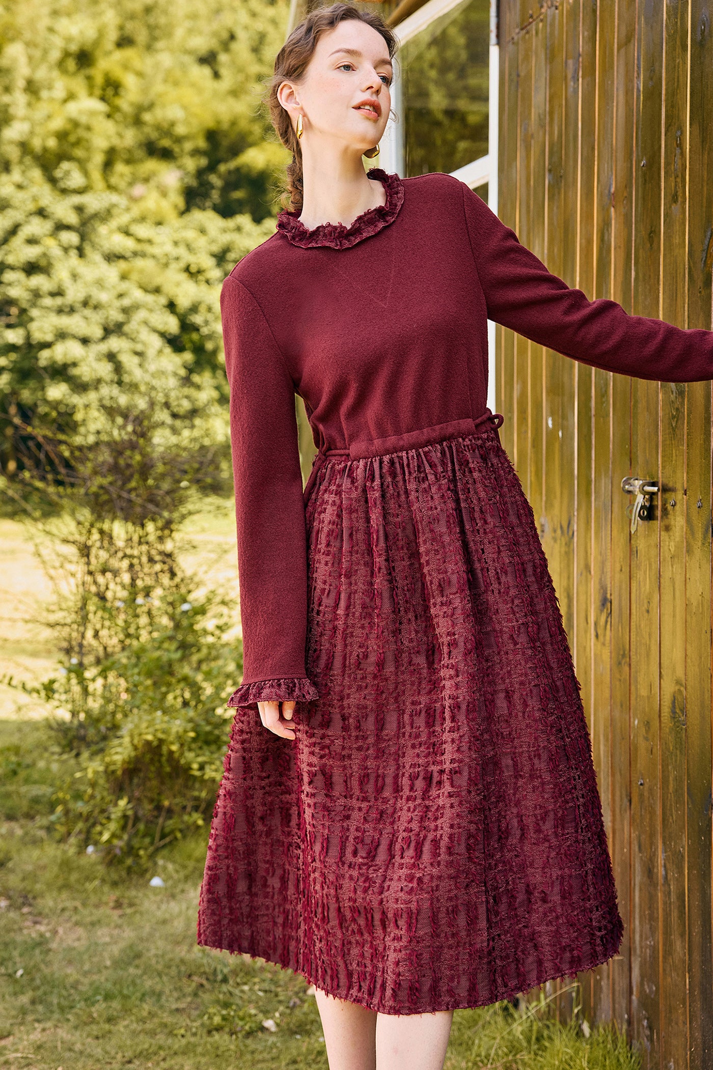 Kamilan Wool-Blend Panel Dress