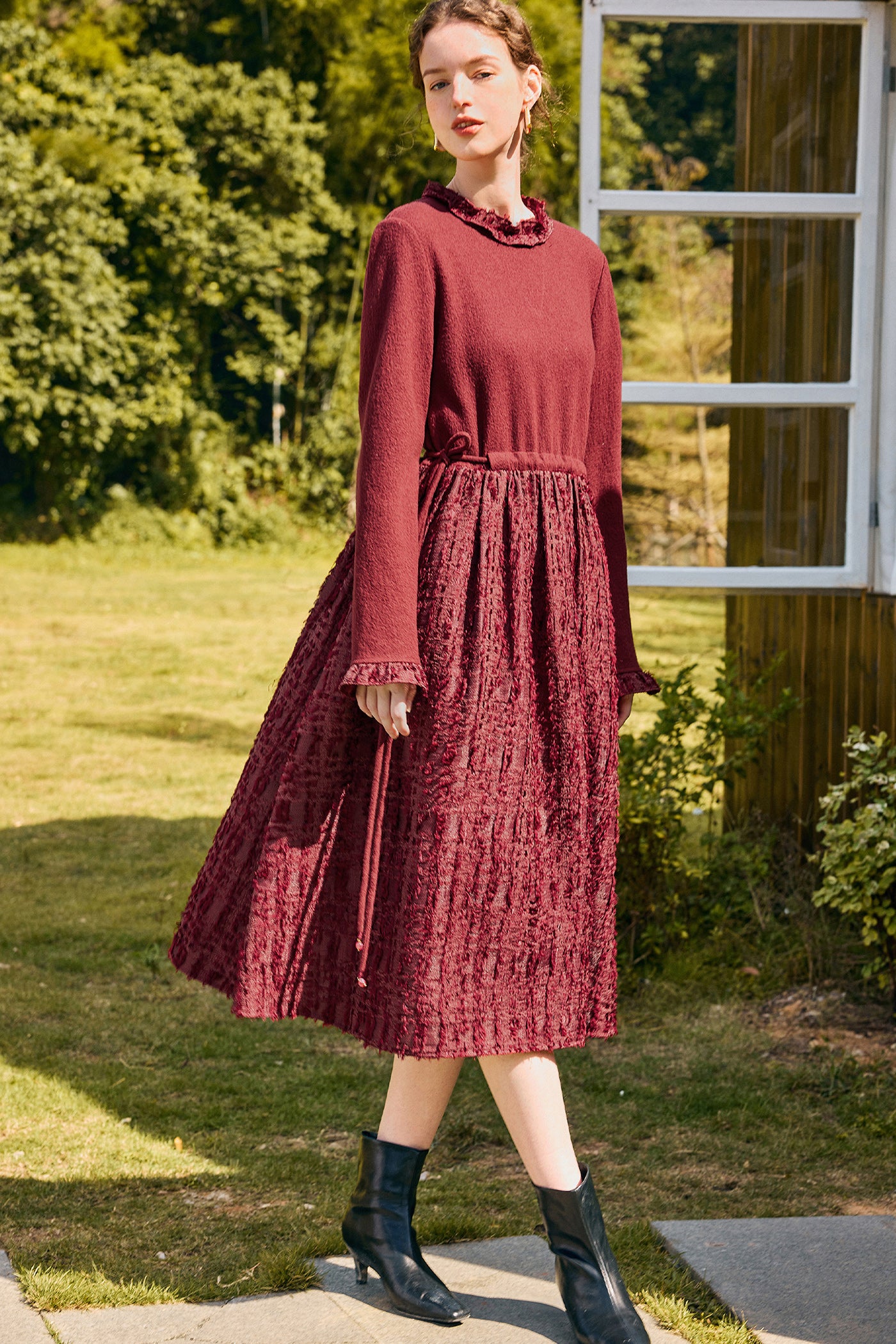 Kamilan Wool-Blend Panel Dress