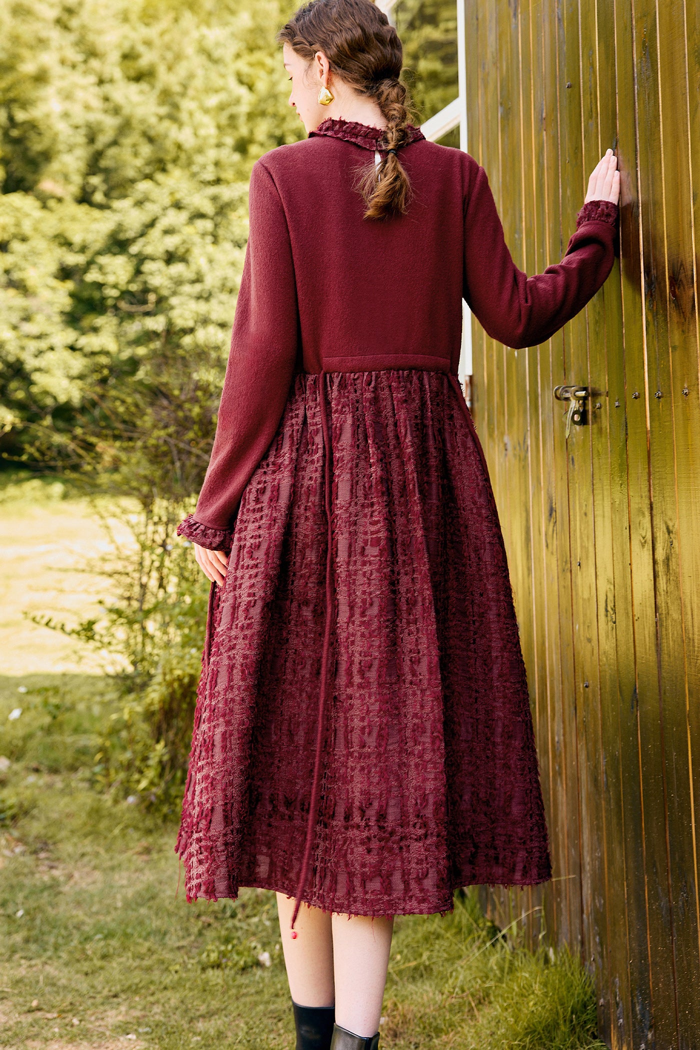 Kamilan Wool-Blend Panel Dress